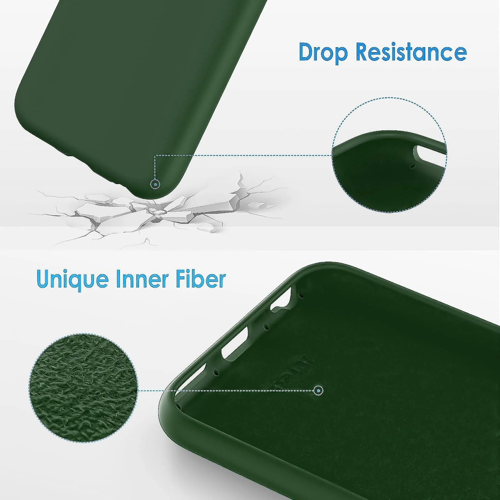 DL3 Mobilak Compatible with iPhone 6 Plus / 6S Plus Case, Liquid Silicone Case, Full Body Protective Cover, Shockproof, Slim Phone Case, Anti-Scratch Soft Microfiber Lining - A. Green