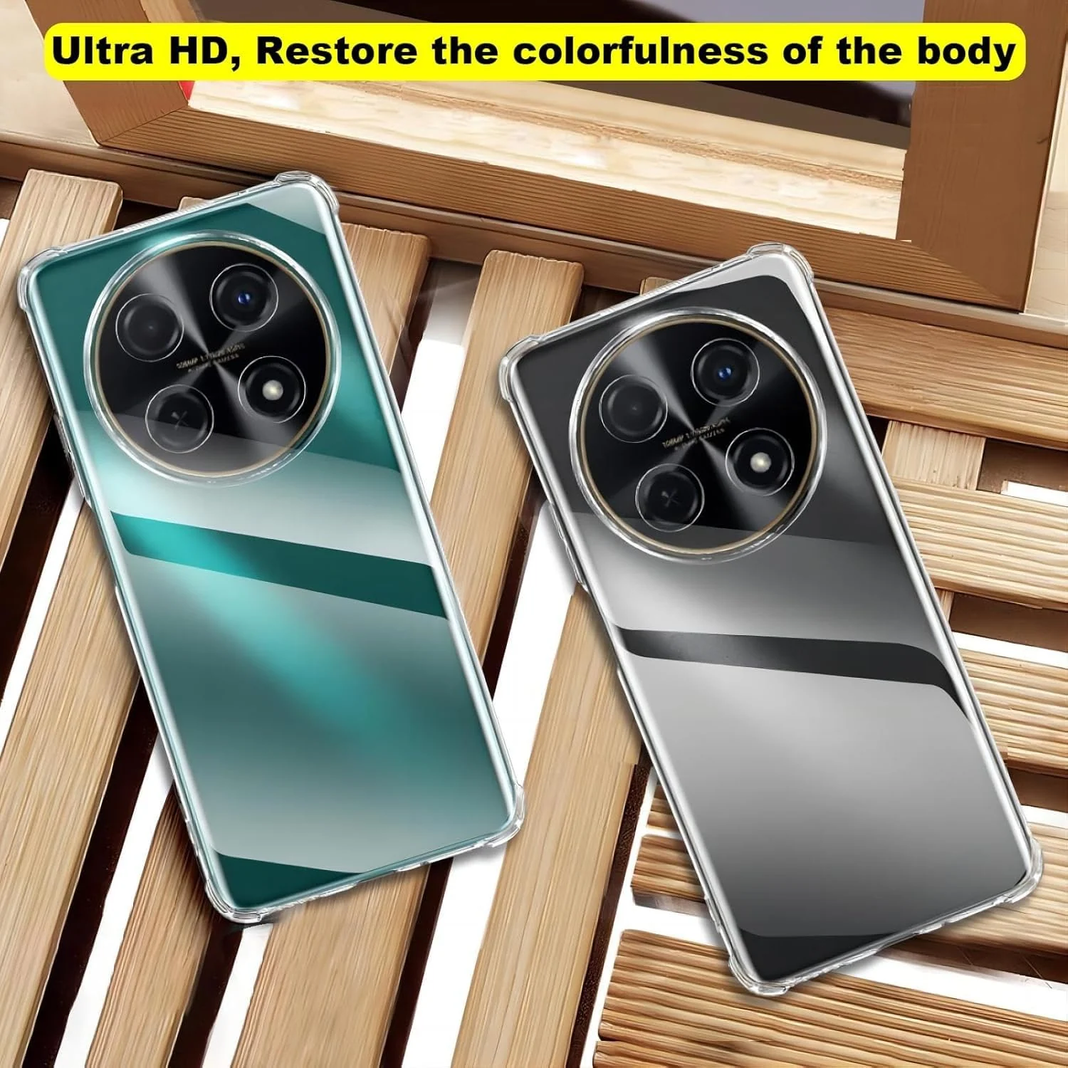 DL3 Mobilak Case Compatible with Huawei Nova 12i, Cover Silicone Transparent TPU Gorilla Anti-shock Protector Camera Shockproof Corners - Clear