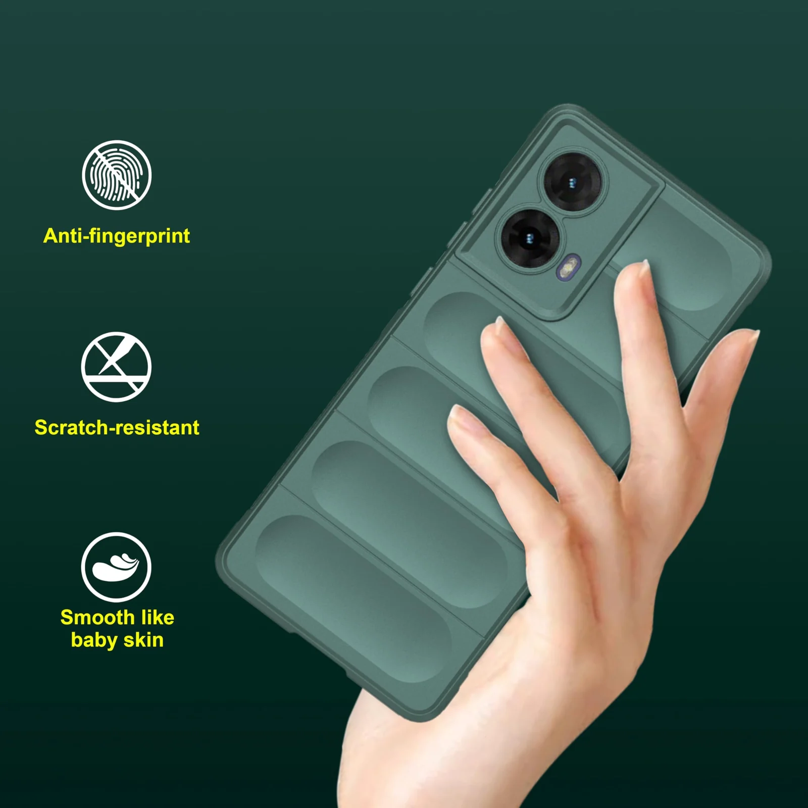 DL3 Mobilak Rugged Protective Case for Motorola Moto G85 5G / Motorola Edge 50 Fusion, Camera protection, Shock-absorbing protection, Non-slip grip - Green