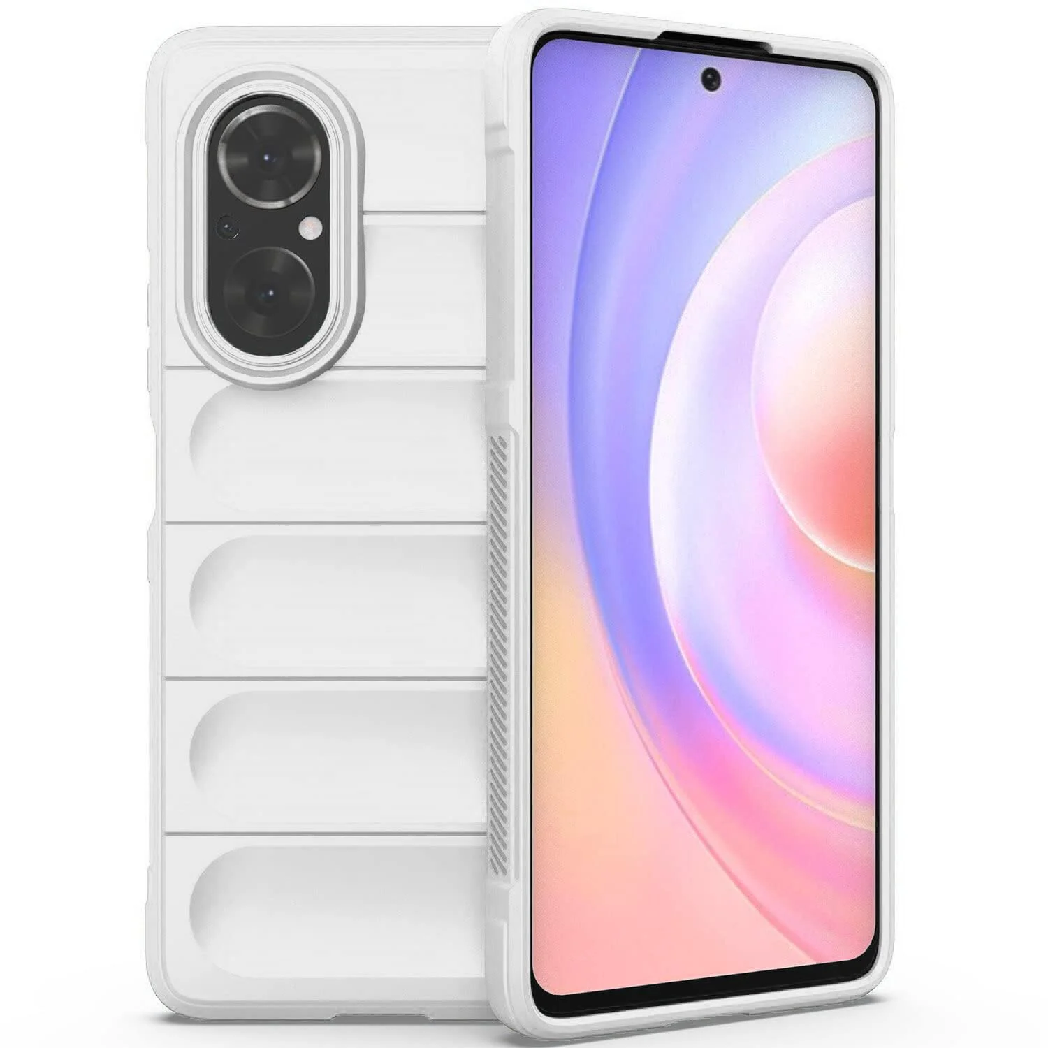 DL3 Mobilak Flexible Silicone and TPU Protective Case with Camera Protection for Huawei Nova 9 SE / Honor 50 SE - White