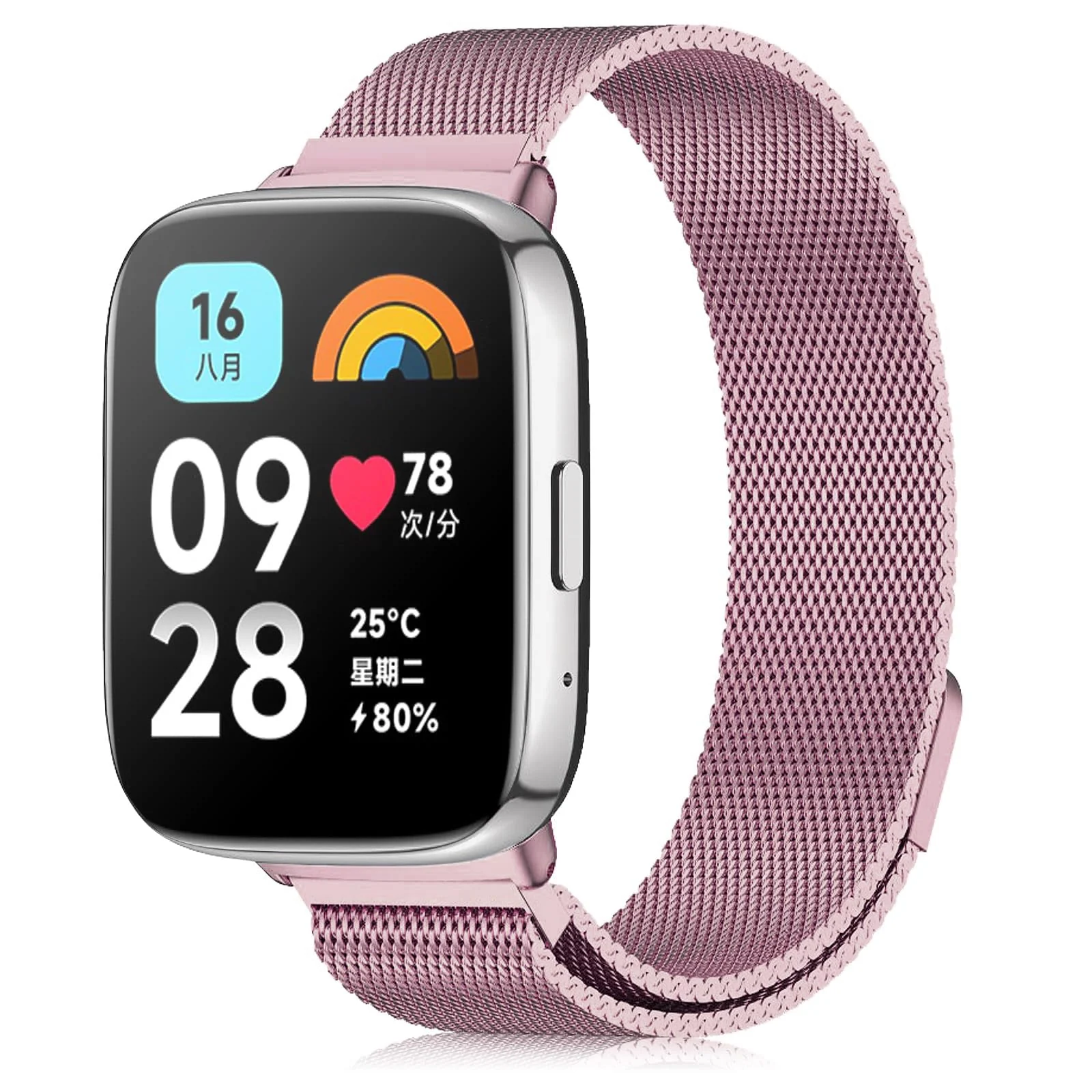 Dl3 Mobilak Bracelet Compatible with Xiaomi Redmi Watch 3 Active/Redmi Watch 3 Lite, Stainless Steel Replacement Strap, Mesh Metal Watch Strap, Magnetic Adjustable Replacement Watch Band (Black)