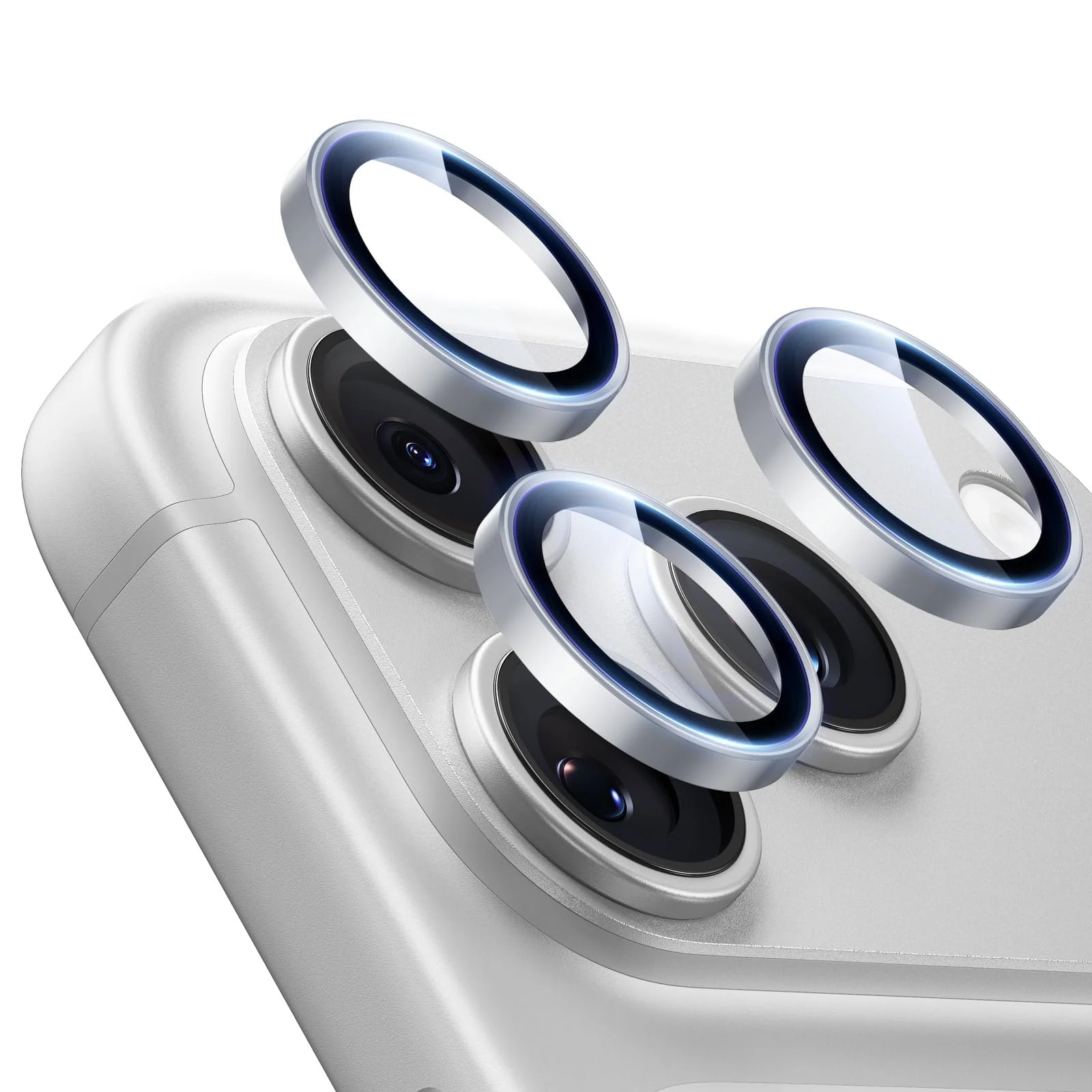DL3 MOBILAK Individual Ring Camera Lens Protector for Apple iPhone 18 Pro and 18 Pro Max - Silver
