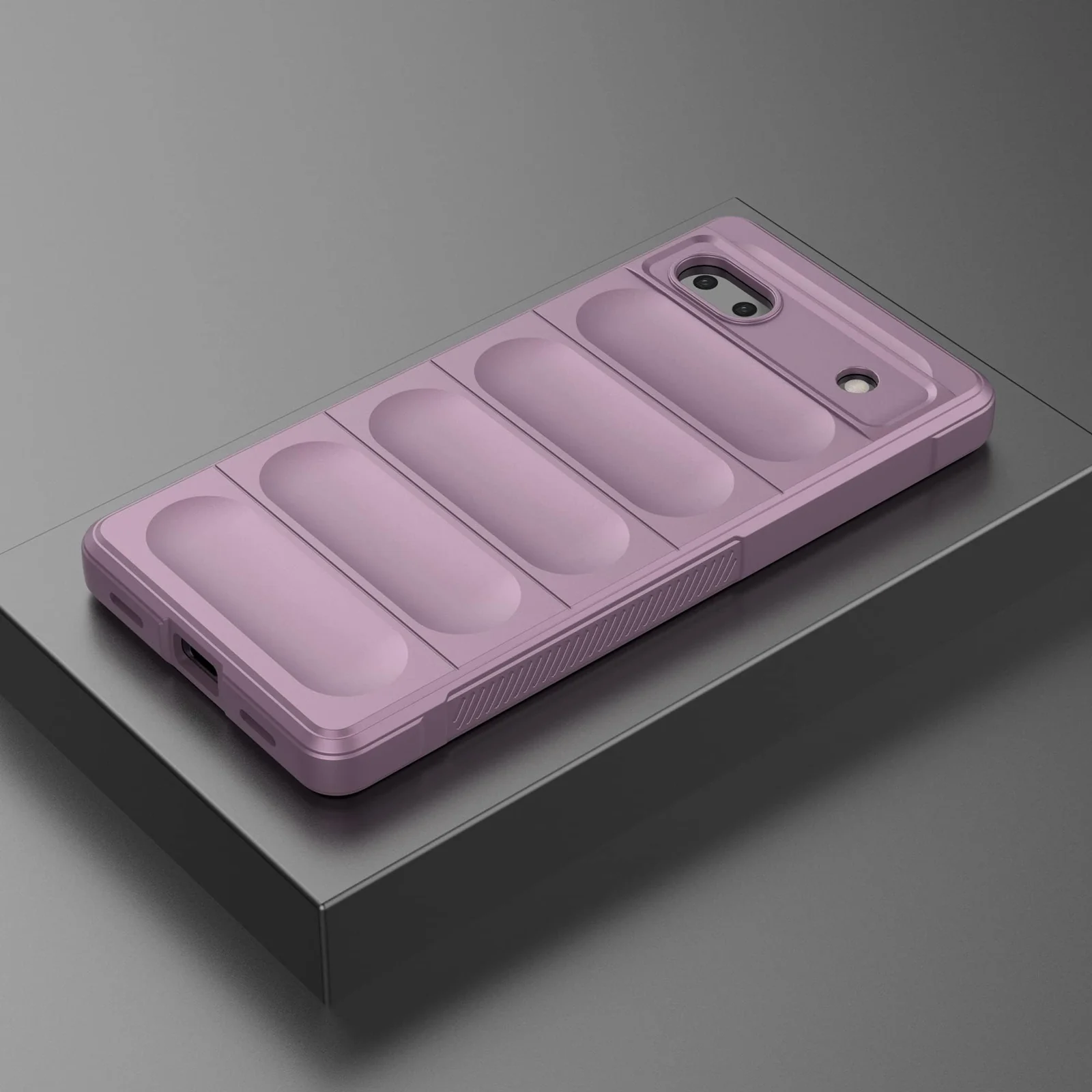 DL3 Mobilak Soft Silicone Protective Case for Google Pixel 6A with Camera Protection and Shockproof Design - Purple