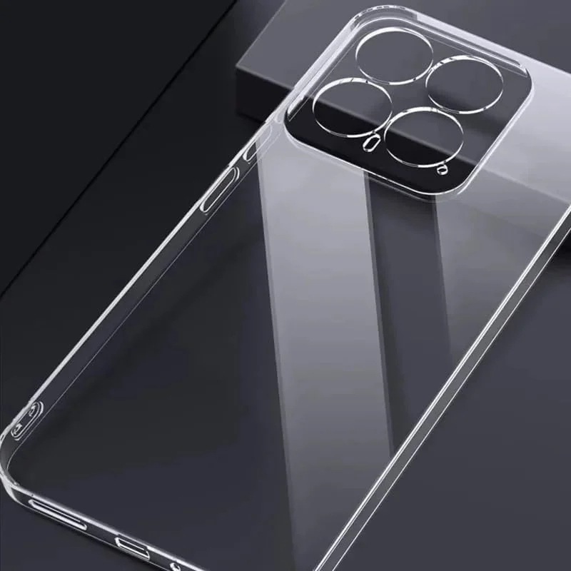 DL3 Mobilak Case Compatible with Xiaomi 14 Case Crystal Soft TPU Gel Case Flexible Silicone Anti-Scratch Camera Protection TPU Cover - Clear