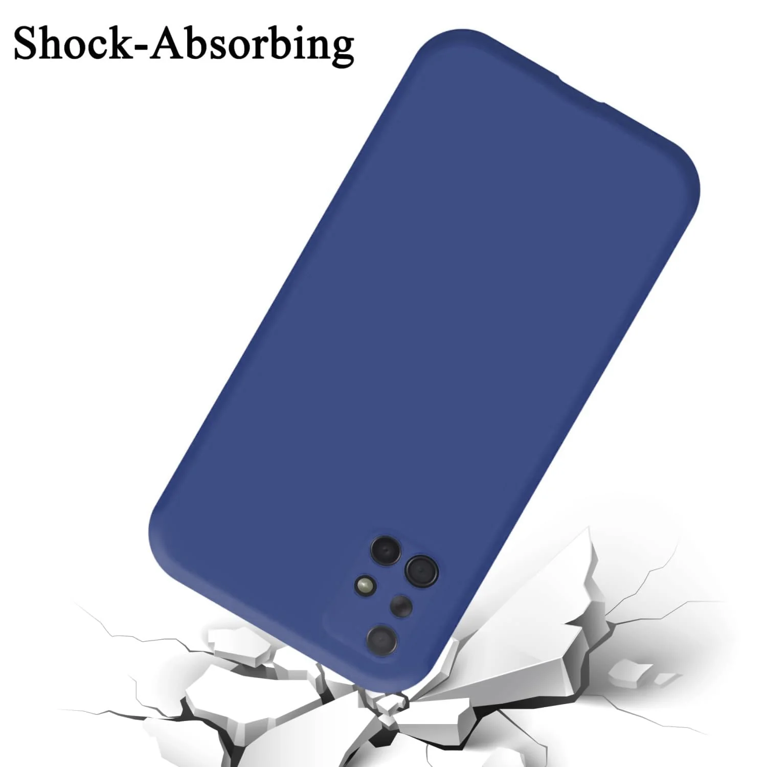 DL3 Mobilak Soft Silicone Protective Case for Samsung Galaxy A71 with Microfiber Lining and Shockproof Design - Blue 1