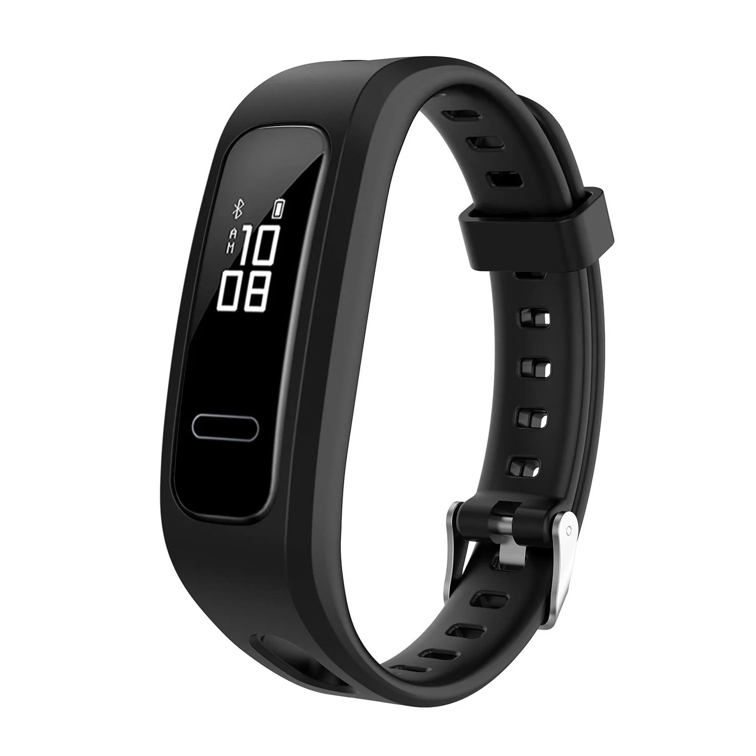 DL3 Mobilak Silicone Watch Band Strap Compatible for Huawei Honor Band 4 Running Version/Huawei Band 3e/ Band 4e Smart Watch Bracelet Replacement - Black