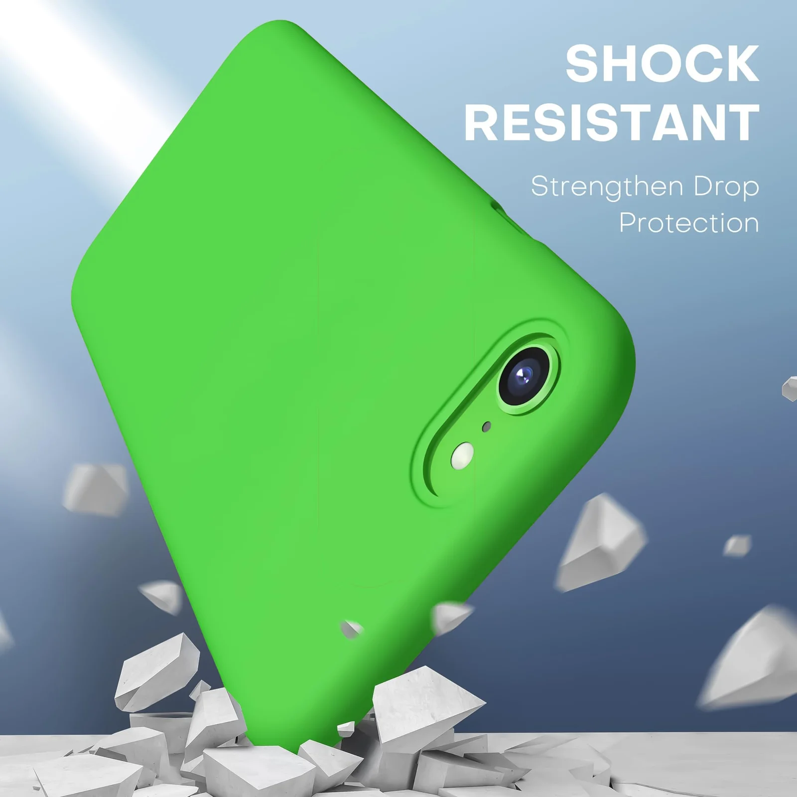 DL3 Mobilak Liquid Silicone Case for iPhone 7 / 8, Shock-absorbing protection, Scratch-resistant surface, Slim, lightweight profile - Neon Green