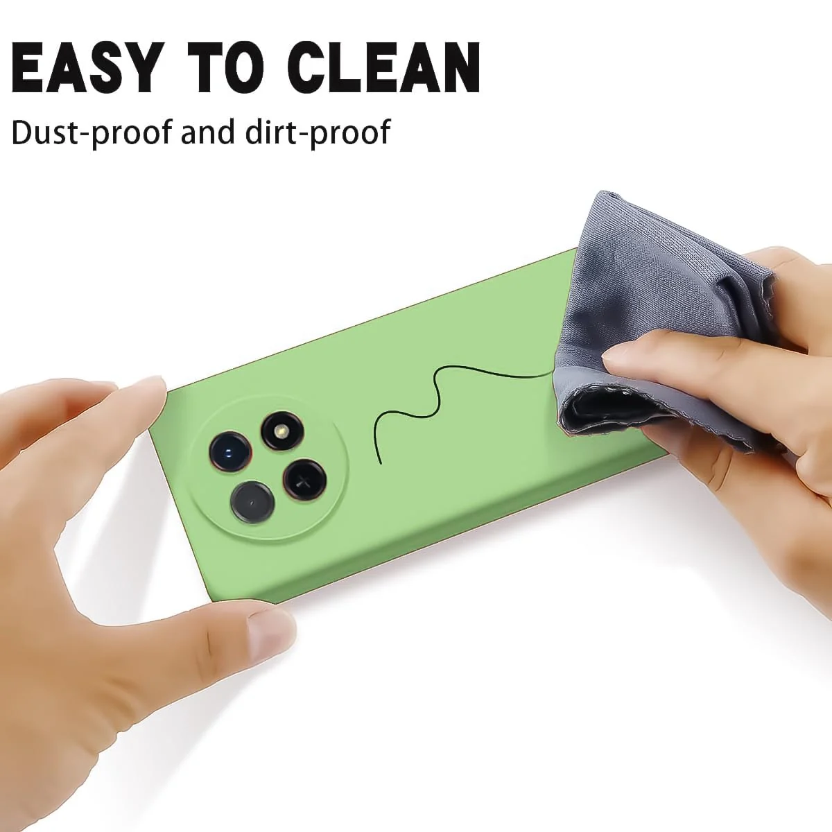 DL3 Mobilak Soft Silicone Protective Case for Huawei Nova Y91 4G / Huawei Enjoy 60X 4G with Microfiber Lining and Shockproof Design - Light Green