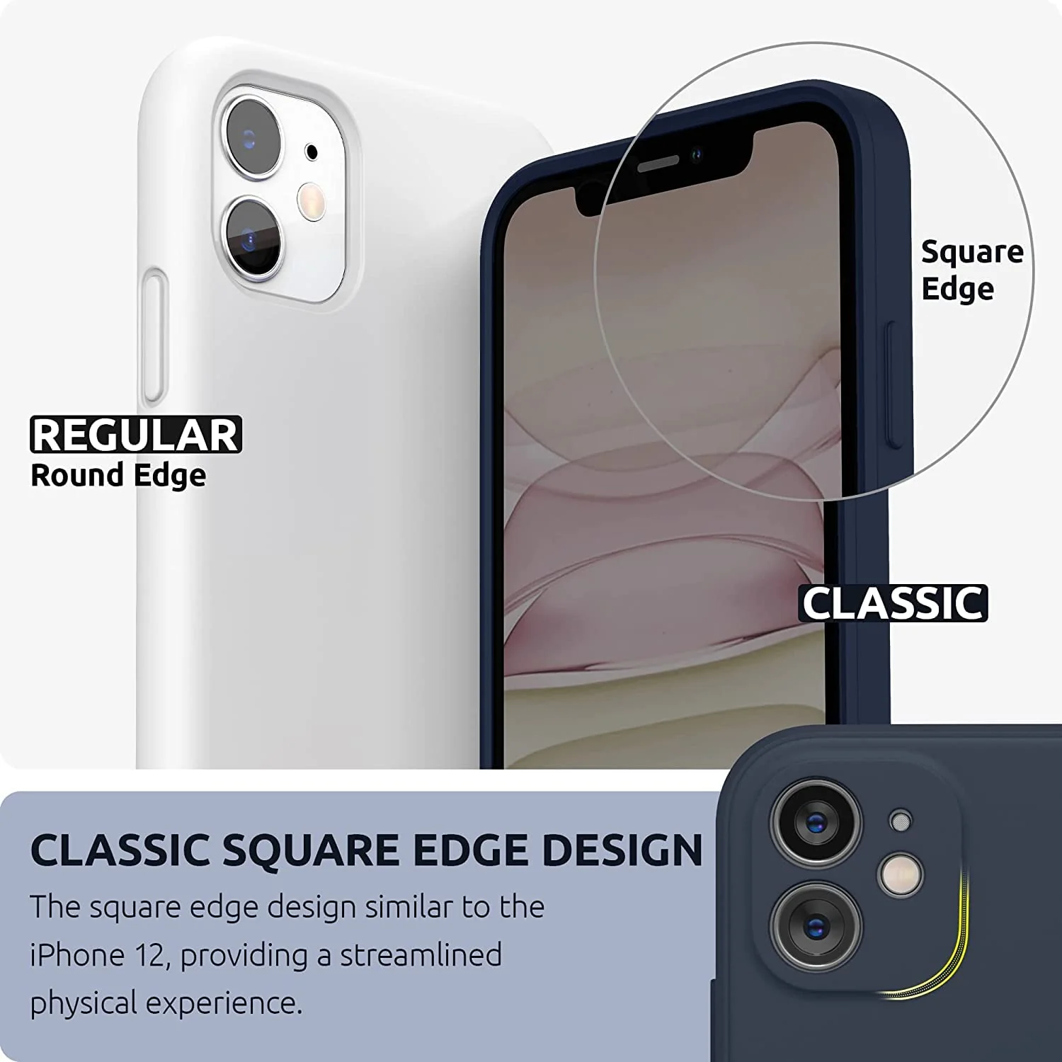 DL3 Mobilak Liquid Silicone Protective Case for iPhone 11 (6.1 Inch) with Camera Protection and Microfiber Lining - Dark Blue