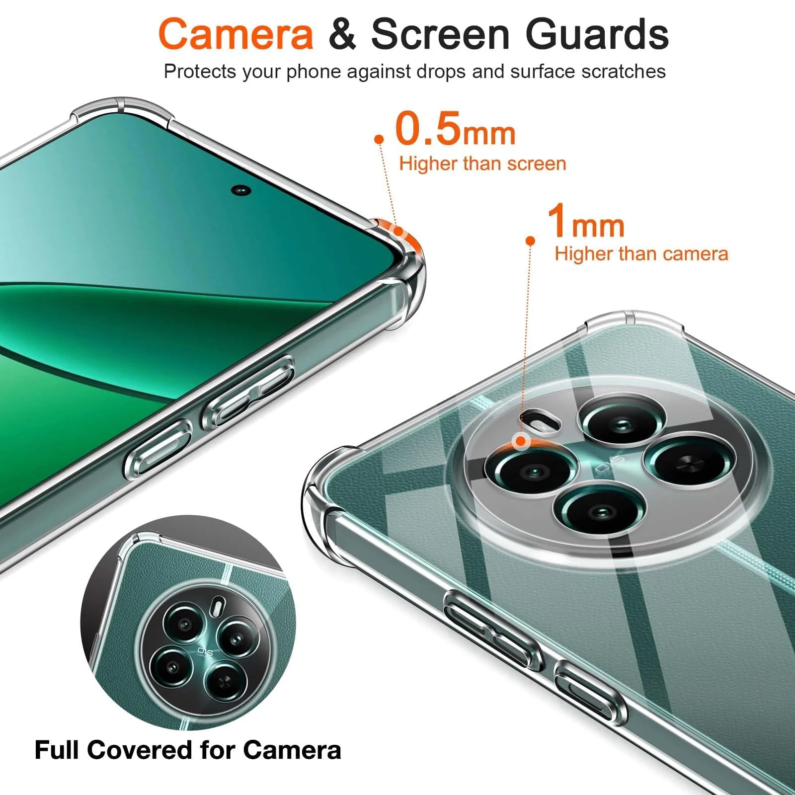 DL3 Mobilak Clear TPU Protective Case for realme 13 4G / realme 12 4G / realme 12 Plus 5G with Camera Protection and Shockproof Design - Clear