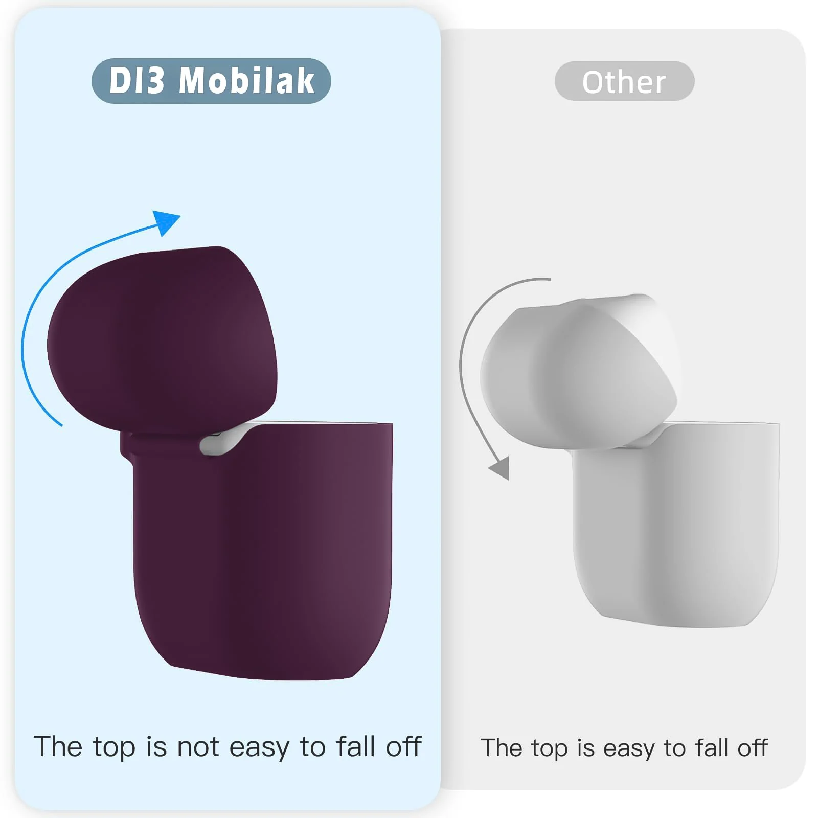 DL3 Mobilak Compatible with AirPods 4 Case (2024), Soft Silicone Full Protective Case Cover with Keychain, For Apple AirPods 4th Generation for Women Men - Wine Red