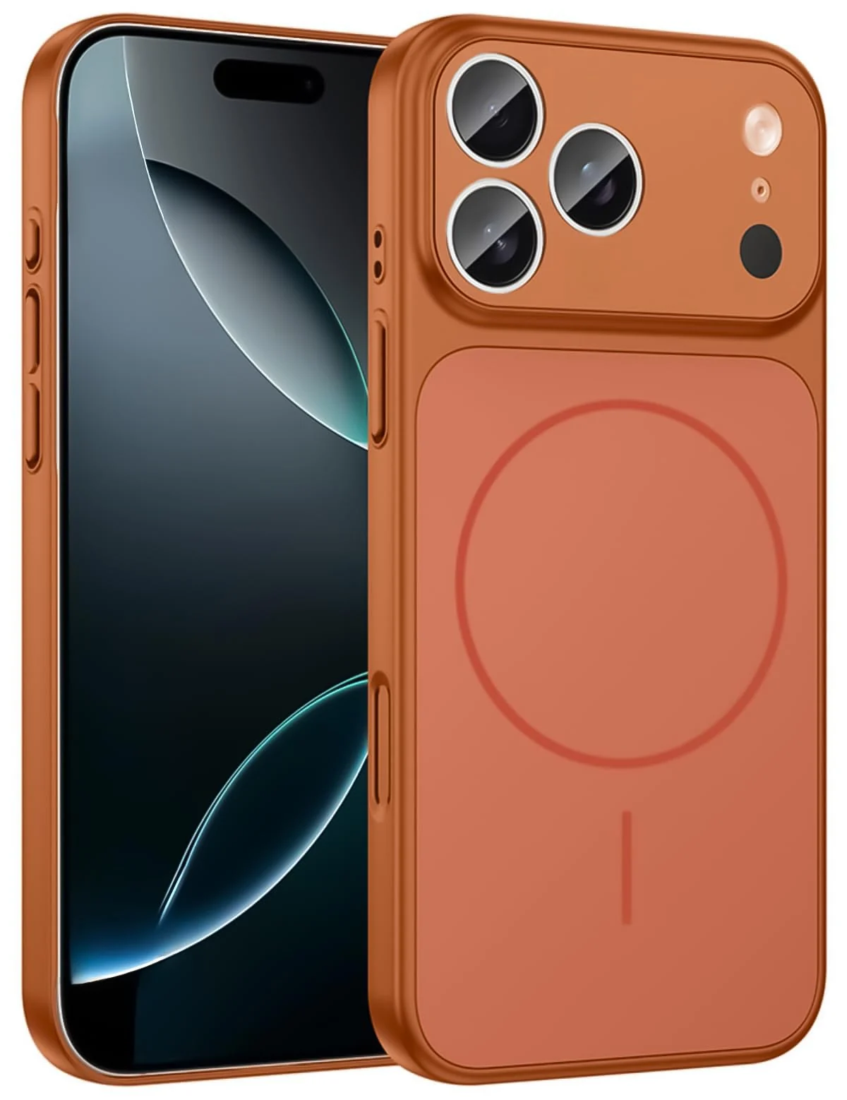 DL3 Mobilak PC Protective Case for iPhone 17 Pro Max, Compatible with MagSafe accessories, Supports wireless charging, Camera protection - Orange