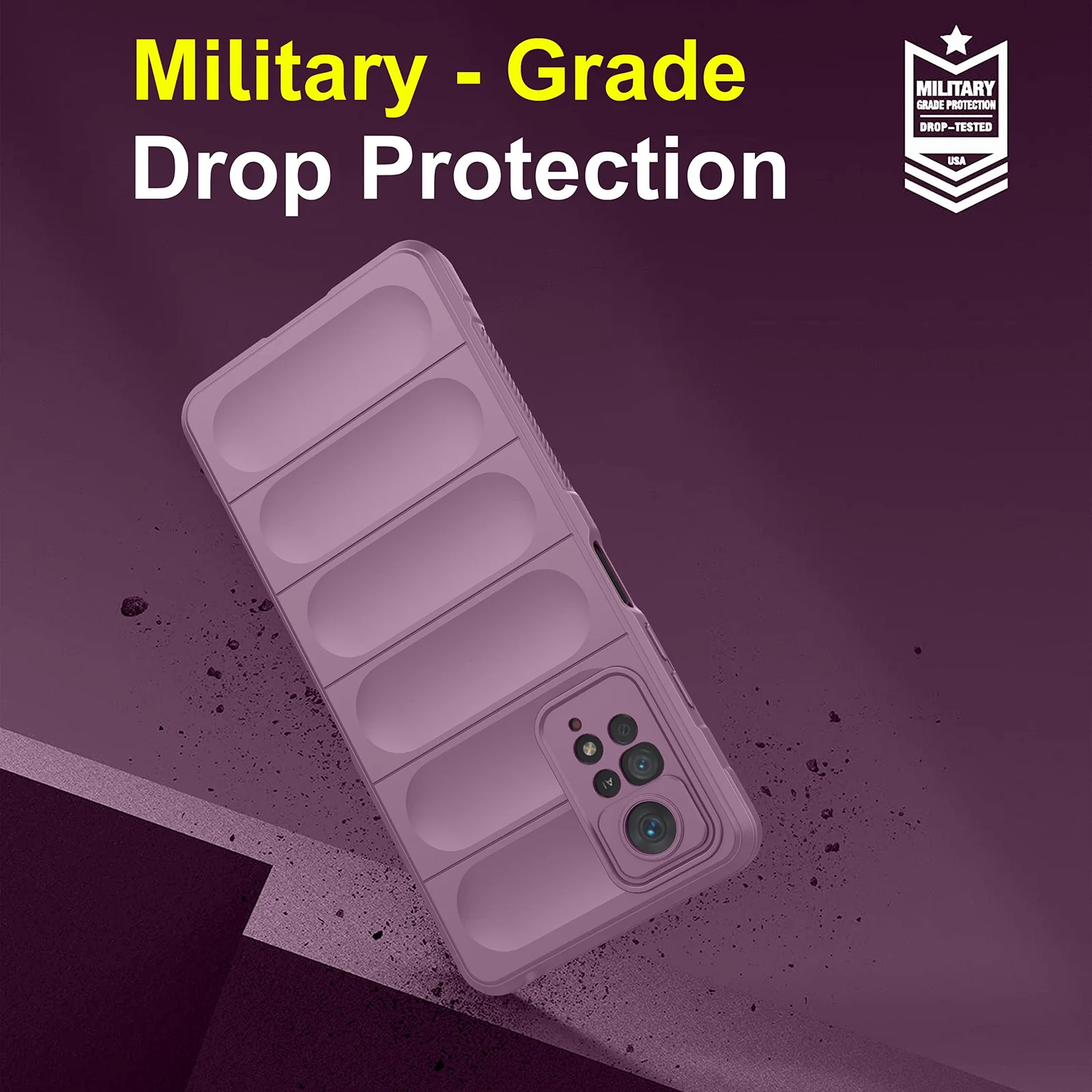 DL3 Mobilak Flexible Silicone and TPU Protective Case with Camera Protection for Xiaomi Redmi Note 12 Pro 4G / Redmi Note 11 Pro 4G&5G - Purple