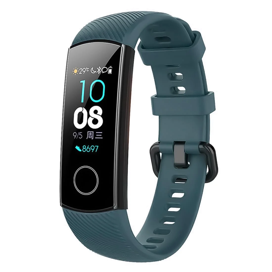 DL3 Mobilak Compatible for Honor Band 5/Honor Band 4 Strap, Soft Silicone Sport Wristband Adjustable Accessory Bracelet Replacement Band for Honor Band 5/Band 4 - Dark Green