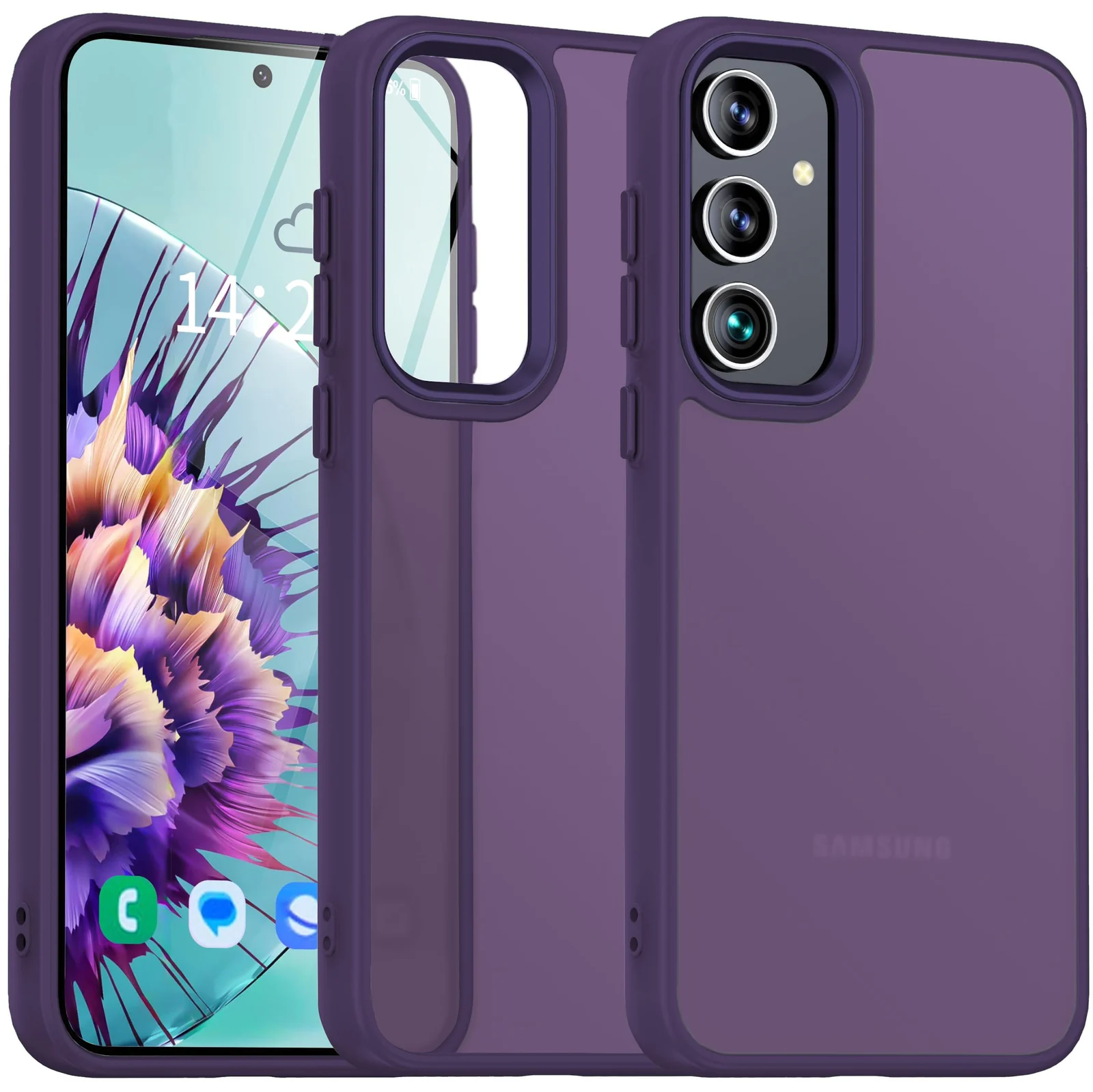 Dl3 Mobilak Matte Case for Samsung Galaxy A35 5G, Shockproof Drop Protection, Frosted Translucent Matte Back Phone Cover, Anti-Fingerprint (Black)