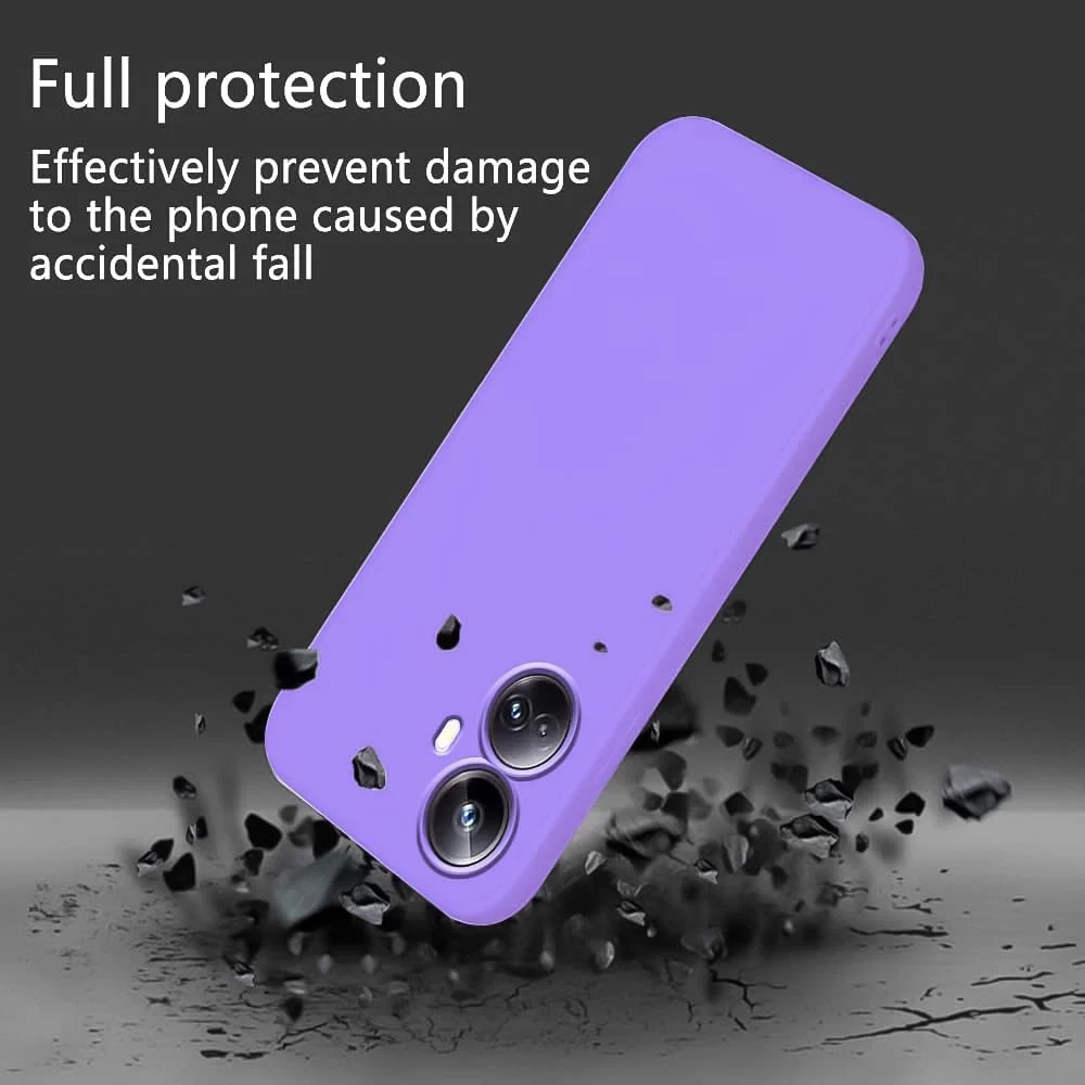 DL3 Mobilak Soft Silicone Protective Case for realme 10 pro plus with Microfiber Lining and Shockproof Design - Light Purple