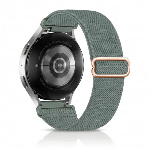 22MM Strap Nylon Loop Band For Xiaomi Redmi Watch 5 Active/5 Lite/for Samsung Galaxy Watch 46MM/Watch 3 45MM/Gear S3/for Huawei watch (GT7 GT6 GT5 GT4 GT3 46MM)/GT2E/GT 7 Pro/GT 6 Pro (Pine Green)