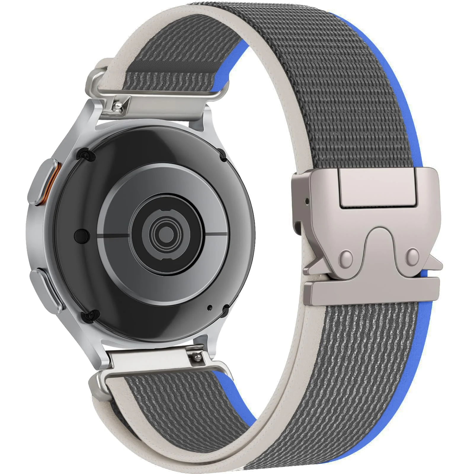 DL3 Mobilak Elastic Nylon Band For 22mm Stretchy Parachute buckle Strap for Redmi Watch 5 Active/5 Lite/Samsung Galaxy Watch 3 45mm/Watch 46mm/Gear S3/Huawei watch GT6 GT5 46MM/GT2E/GT6 Pro/GT 5 Pro - Blue | Grey