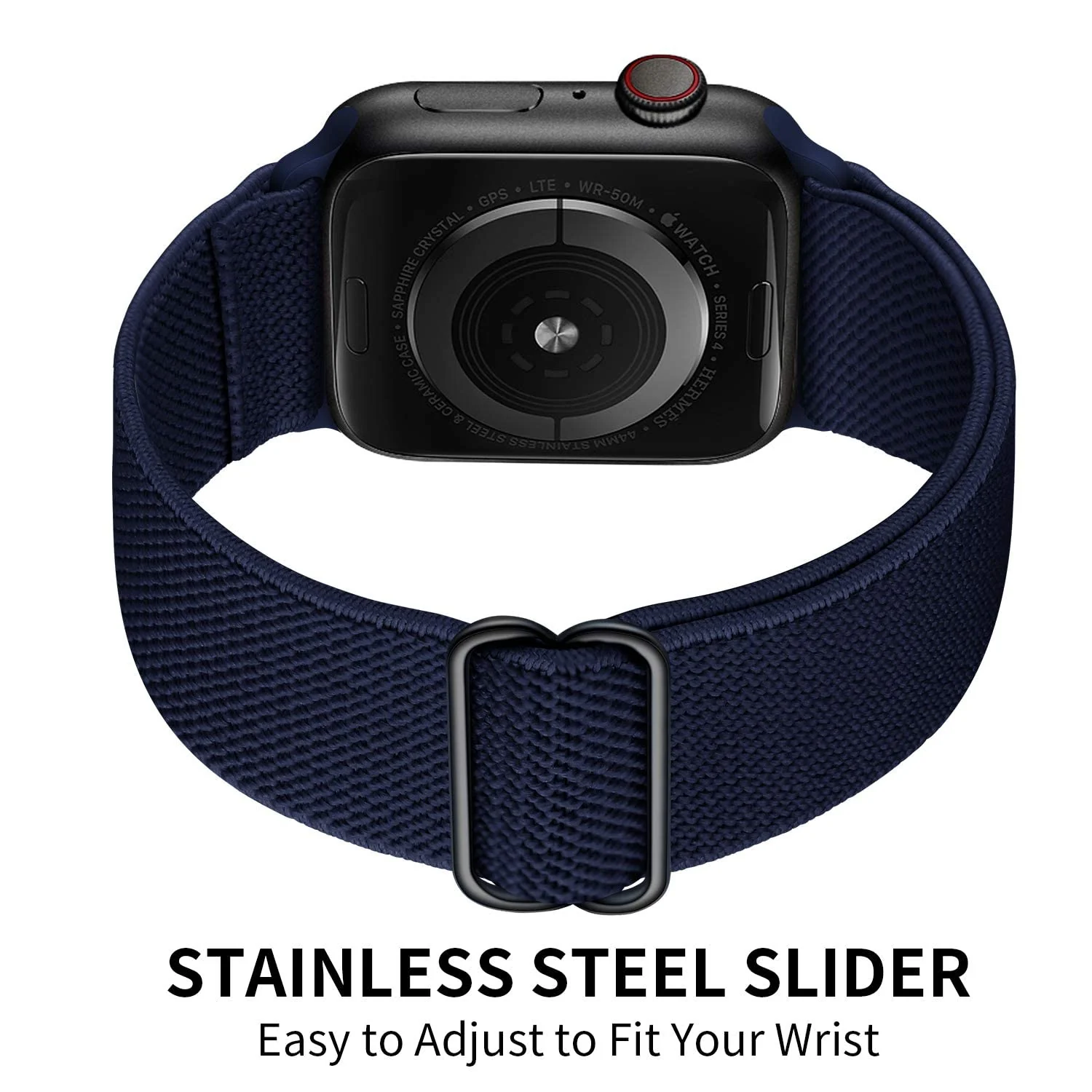 DL3 MOBILAK Nylon Solo Loop Stretchy Straps For Apple Watch Band 49mm 45mm 44mm 42mm 41mm 40mm 38mm, Elastic Wristbands for Series 8 Ultra 7 6 5 4 3 2 1 Se (38MM/40MM/41MM) - Dark Blue