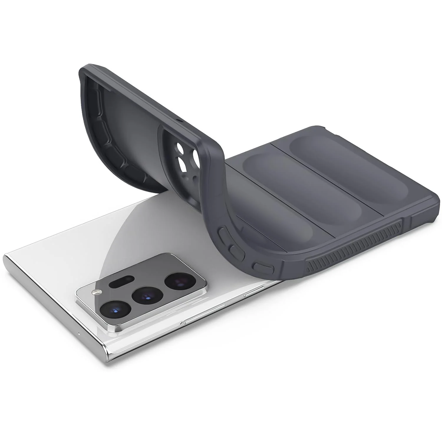 DL3 Mobilak Flexible Silicone and TPU Protective Case with Camera Protection for Samsung Galaxy Note 20 Ultra - Dark Gray