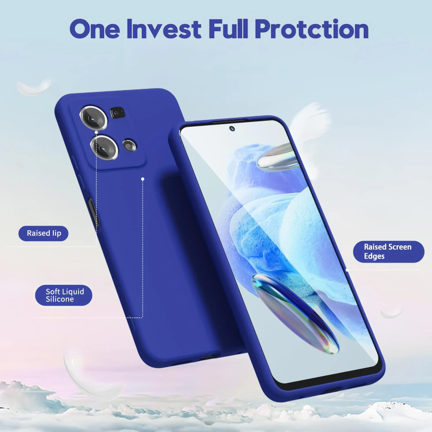 DL3 Mobilak Liquid Silicone Protective Case with Soft Microfiber Lining with Full Camera Protection for OPPO Reno 8 4G / Reno 7 4G / F21 Pro 4G / F21S Pro 4G - Pepsi