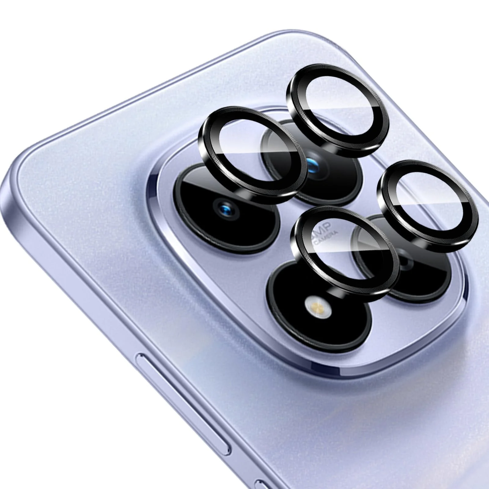 DL3 Mobilak Camera Lens Protector for Xiaomi Redmi Note 15 Pro 5G/Note 15 Pro Plus, 9H Tempered Glass Metal Individual Ring Camera Cover Screen Protector, Case Friendly, Anti Scratch