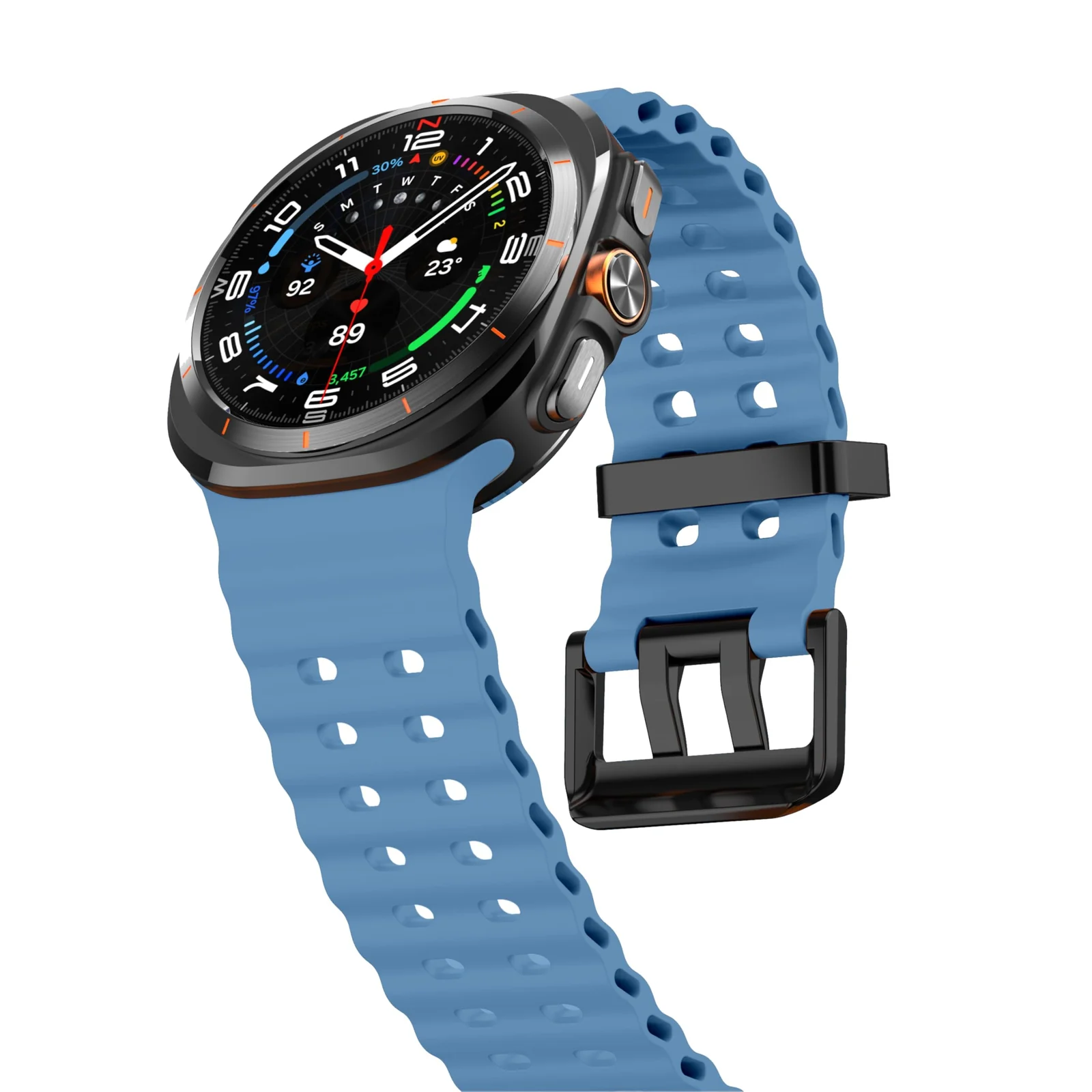 DL3 Mobilak Sport Band Compatible with Samsung Galaxy Watch Ultra Band 47mm Women Men, Breathable Soft Silicone Waterproof Watch Strap Accessories for Samsung Watch 7 Ultra Bands - Official Blue