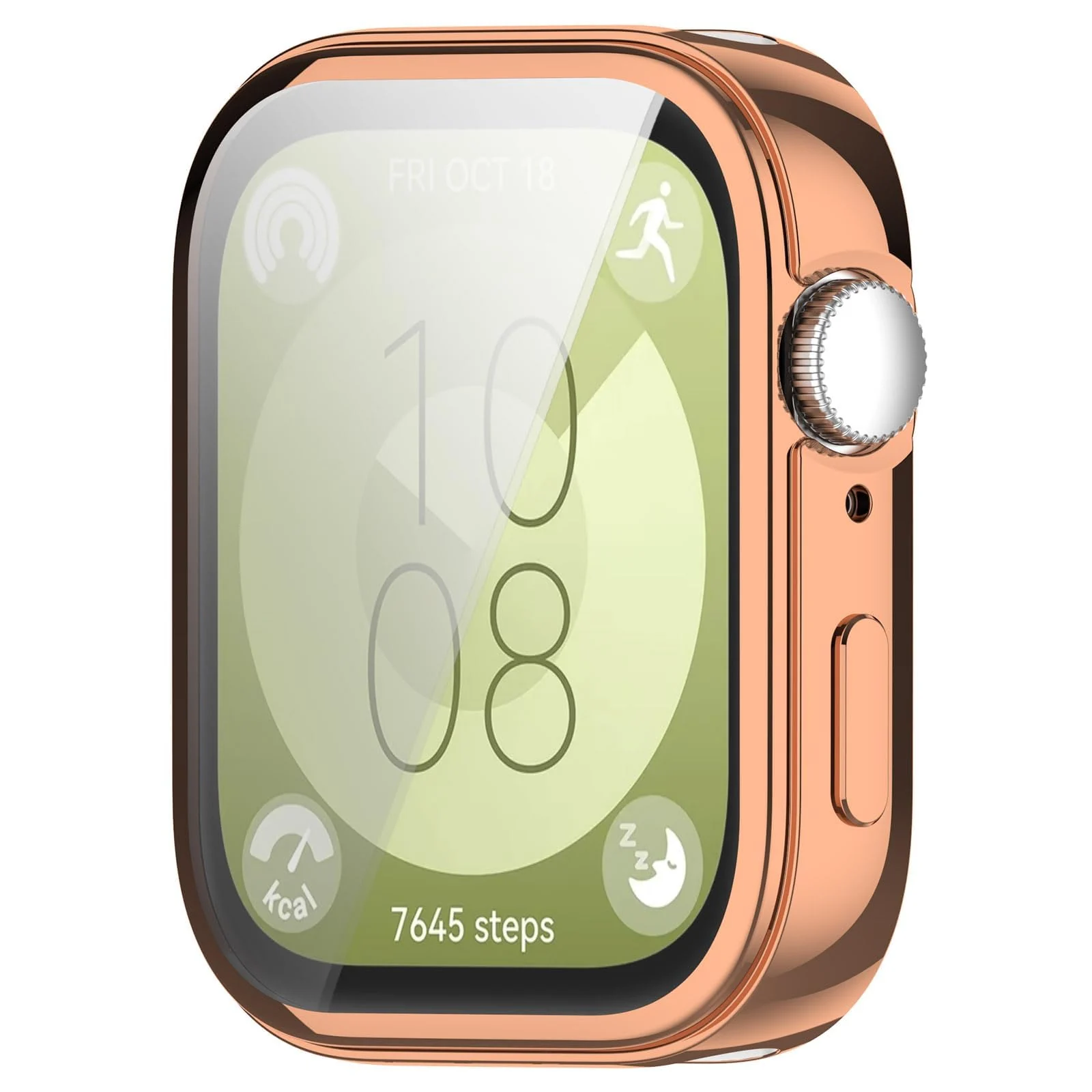 DL3 Mobilak Case Compatible with Huawei Watch Fit 3 Case All-Around with Built-in Screen Protector Watch Soft TPU Shockproof Cover Slim Guard Thin Bumper Shell Protector - Rose Gold