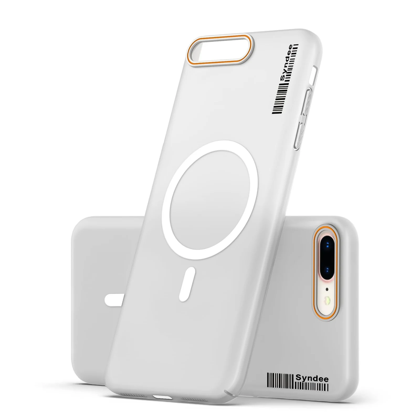 DL3 Mobilak Translucent Matte Case for iPhone 7 Plus / iPhone 8 Plus, Compatible with MagSafe accessories, Shock-absorbing protection, Integrated ring holder - Clear