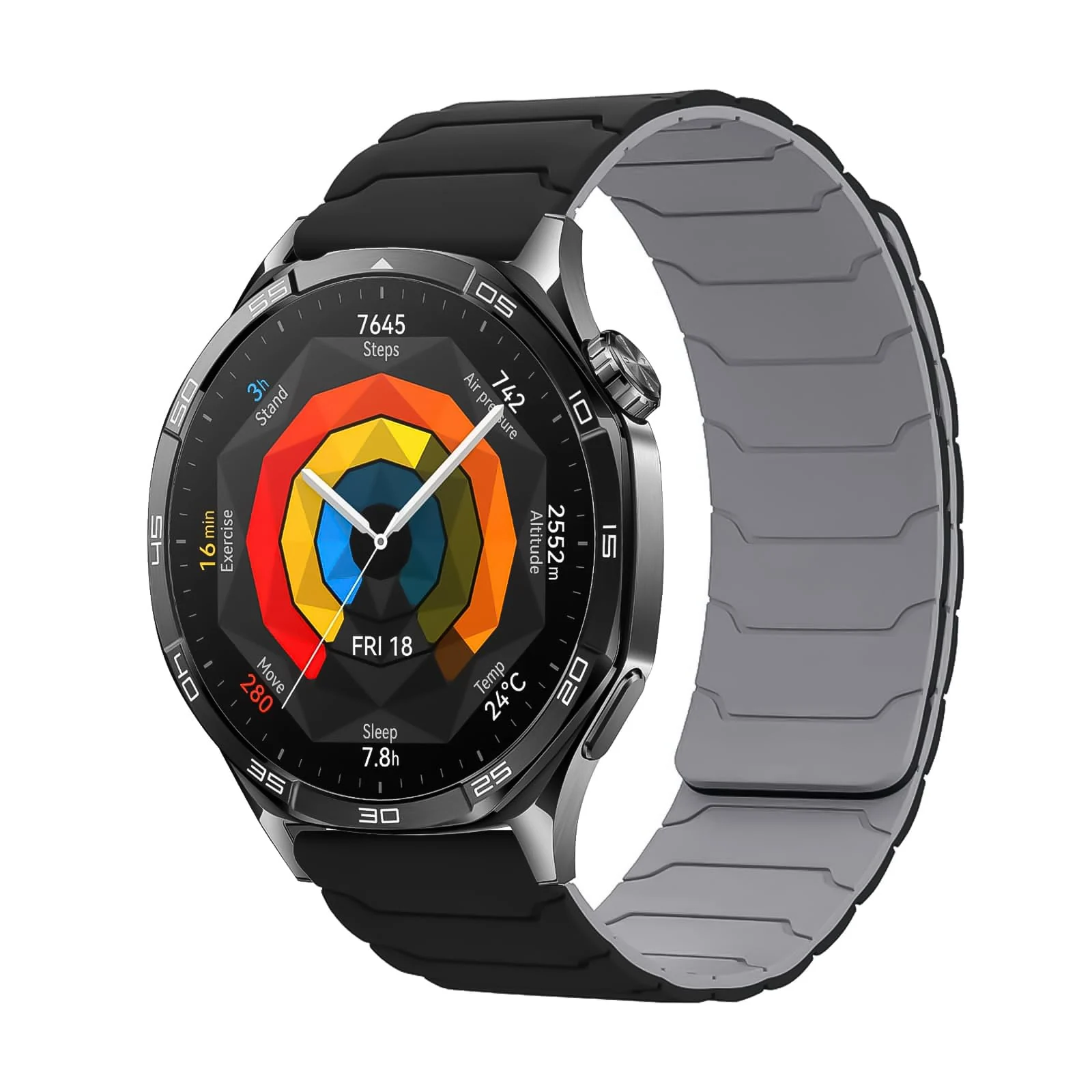 DL3 Mobilak 22mm Silicone Magnetic Strap for Xiaomi Redmi Watch 5 Active/5 Lite/Samsung Galaxy Watch 46mm/Watch 3 45mm/Gear S3/Huawei watch (GT6 GT5 GT4 GT3 GT2 GT 46MM)/GT2E/GT6 Pro/GT 5 Pro/Amazfit GTR4/Bip 6 - Black/gray
