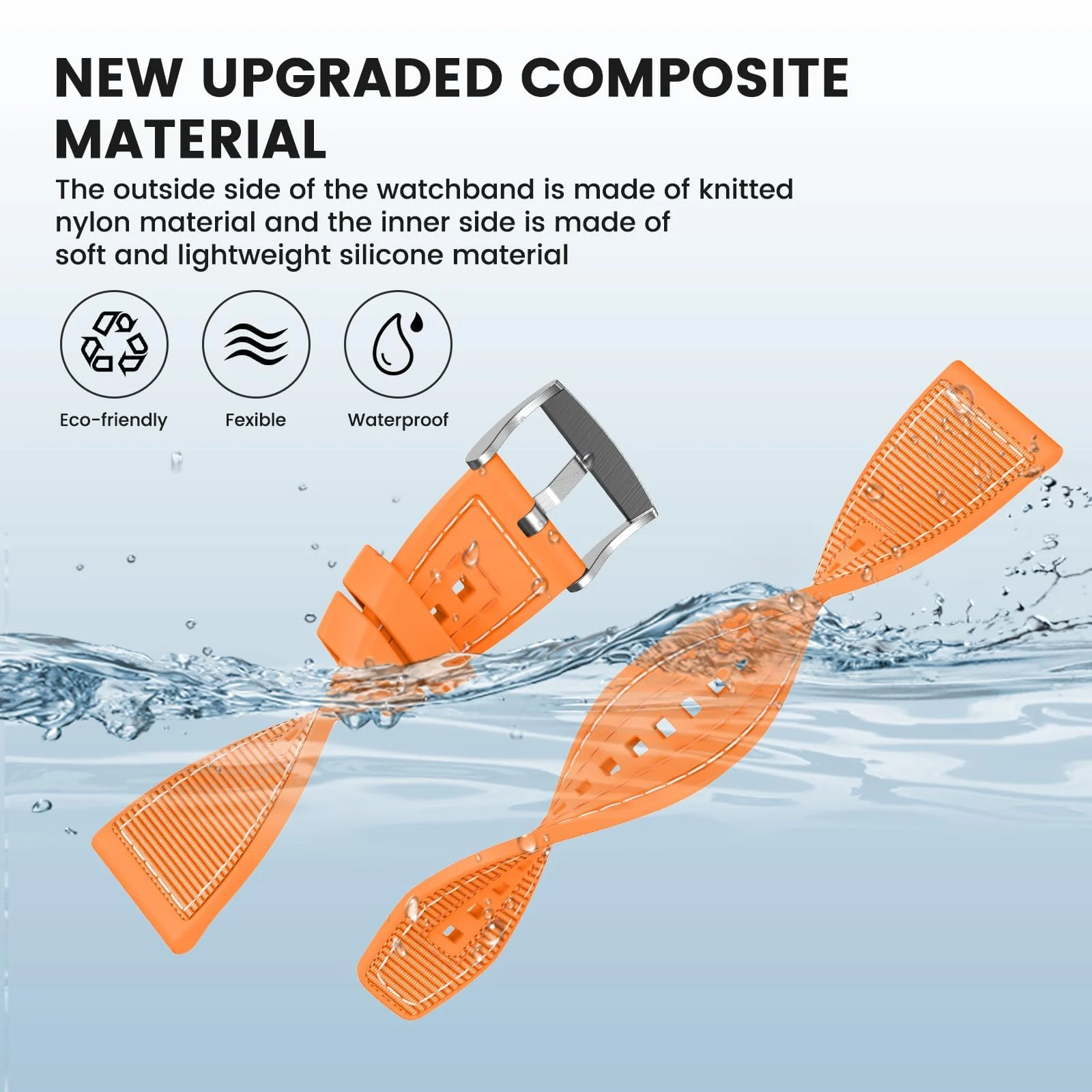 DL3 Mobilak Sport Silicone Nylon Band Designed for Apple Watch Band 49mm 46mm 45mm 44mm 42mm for Men Women, Waterproof Soft Replacement Strap for iWatch Ultra2 Ultra SE SE2 Series 10 9 8 7 6 5 4 3 2 1 - Orange