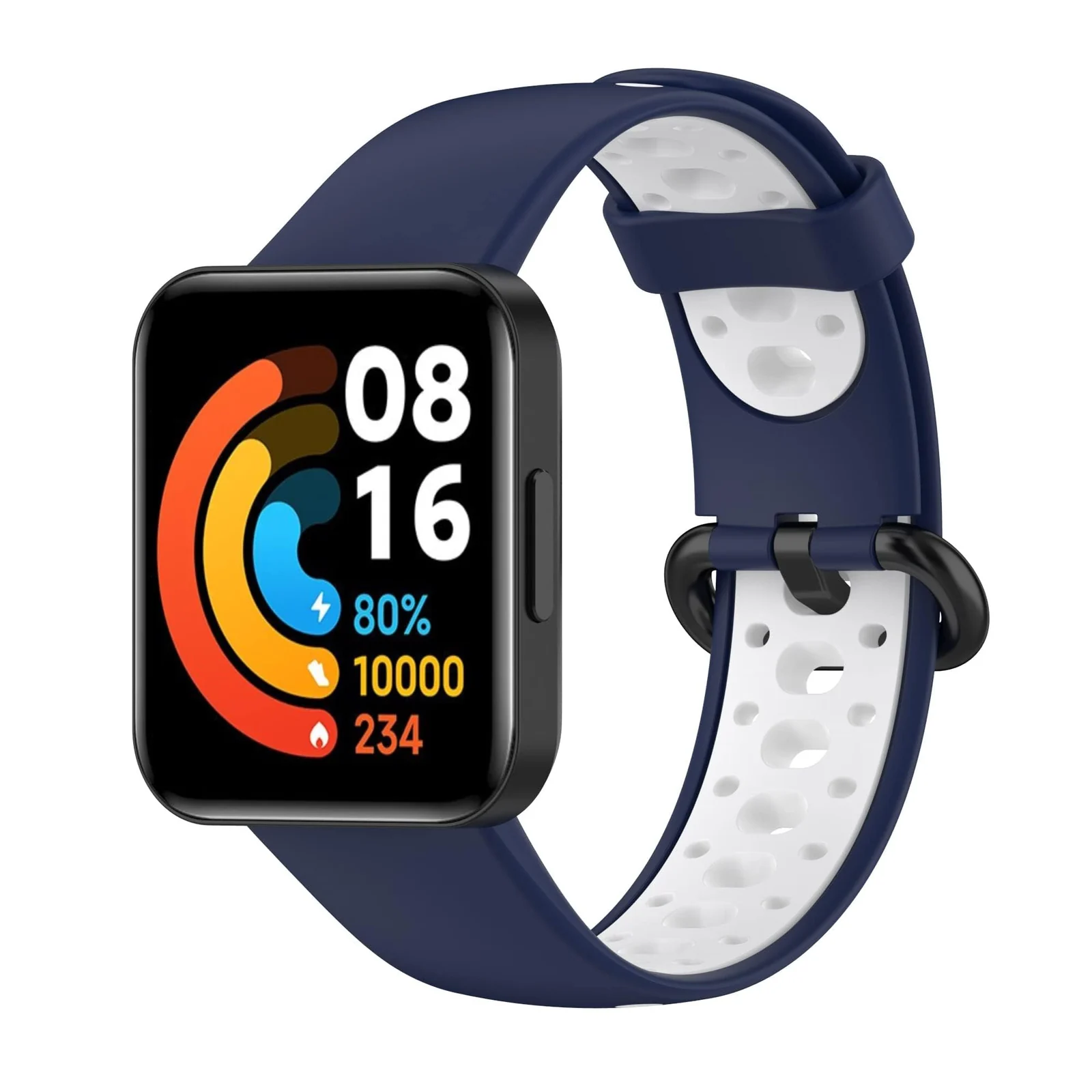 DL3 MOBILAK Strap Compatible with Xiaomi Redmi Watch 2 Lite/Poco Watch/Redmi Watch 2 / Horloge 2 Soft Replacement Sport Silicone Strap - Blue White