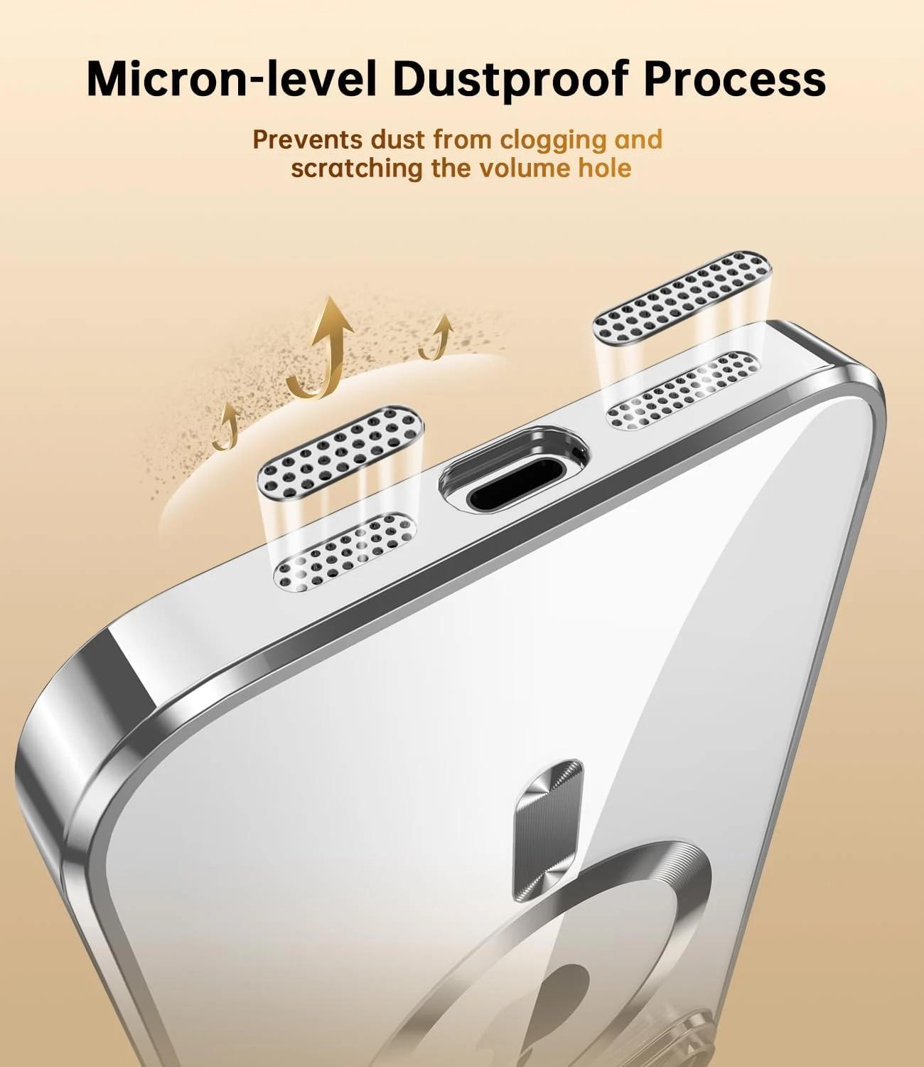 DL3 Mobilak Glitter Protective Case for iPhone 15 Pro 6.1-Inch, Compatible with MagSafe accessories, Camera protection, Shock-absorbing protection - Silver