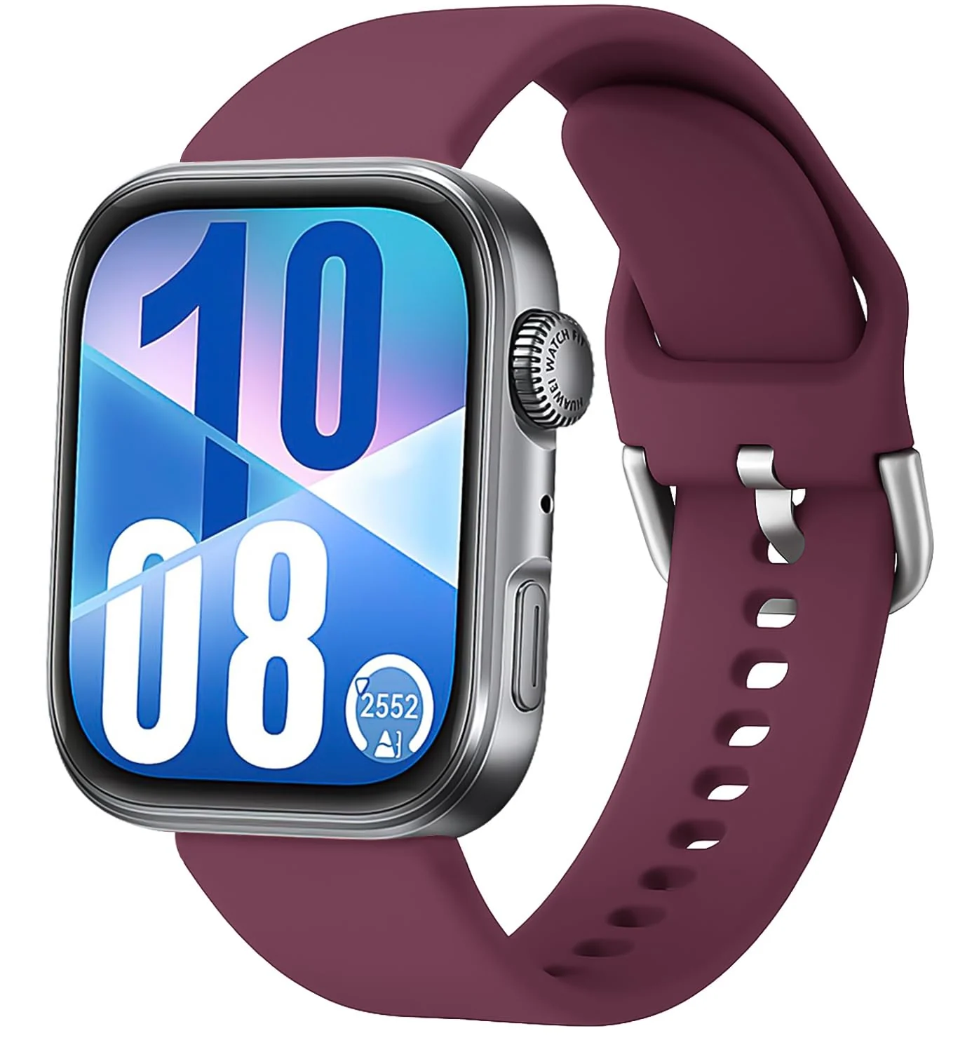 DL3 Mobilak Silicone Bracelet for Huawei Watch Fit 3/Watch Fit 4 Pro/Fit 4 Strap, Soft Silicone Sport Replacement Strap for Women/Men, Adjustable Waterproof Sports Band - A-wine Red