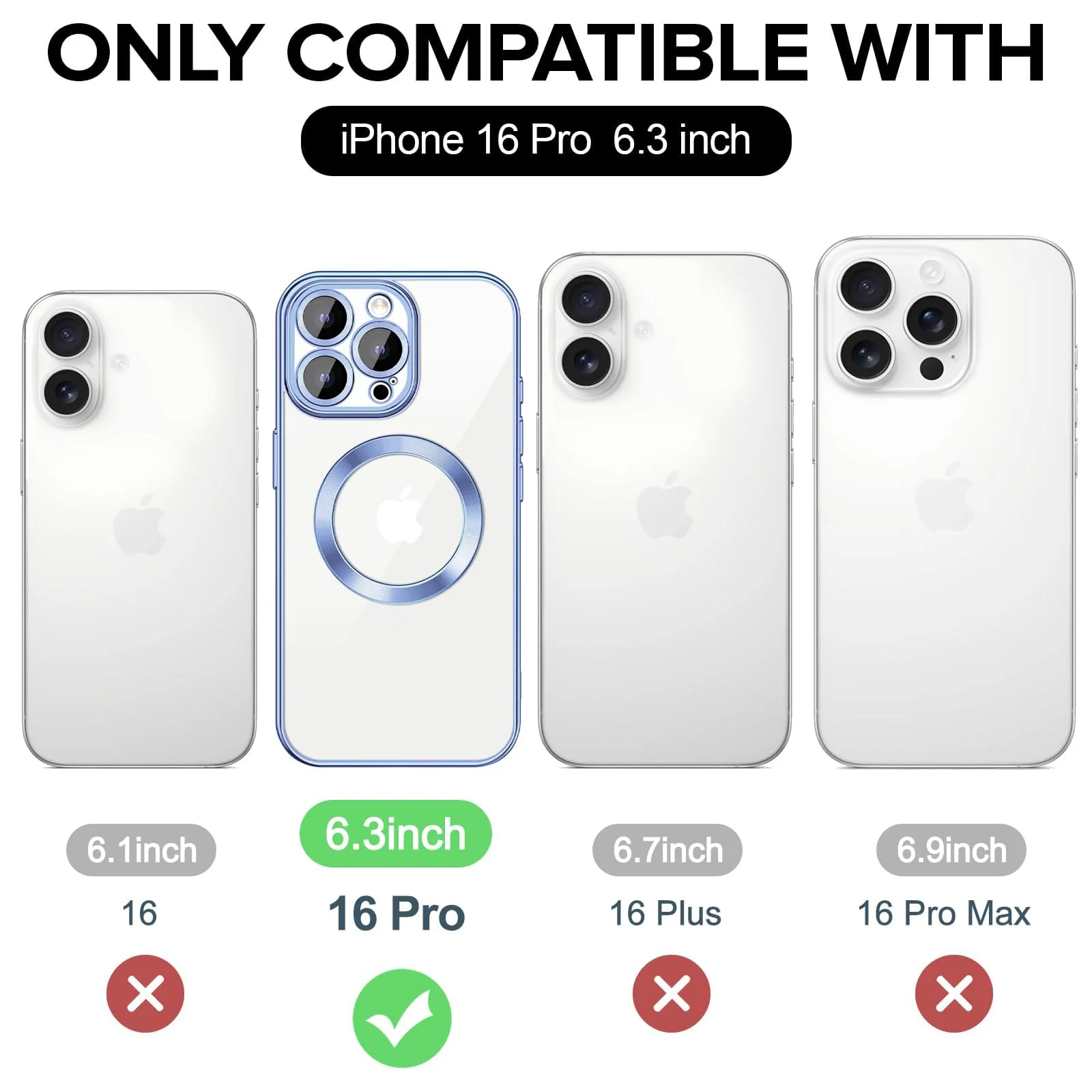 DL3 Mobilak Plated-Edge TPU Protective Case with Camera Protection for iPhone 16 Pro - Steel Blue