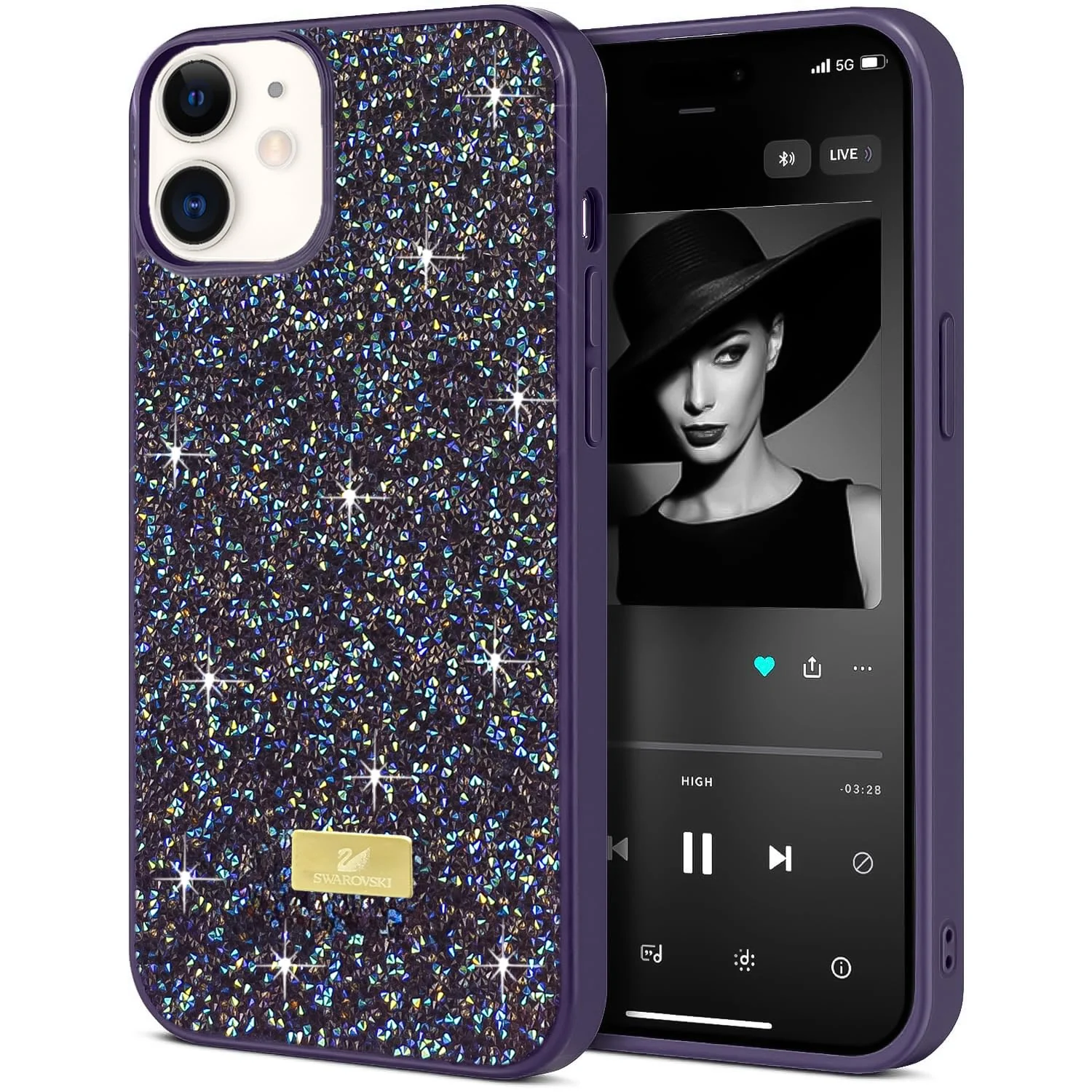 DL3 Mobilak Glitter Protective Case for iPhone 11 (6.1-Inch), Supports wireless charging, Shock-absorbing protection, Scratch-resistant surface