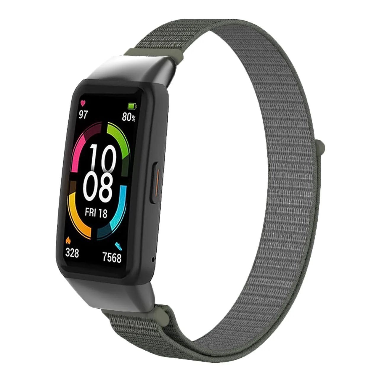 Dl3 Mobilak Nylon Band for Honor Band 6/Huawei Band 6 Pro/Huawei Band 6,Nylon Watch Strap Sport Wristband Soft Replacement Watch Strap Adjusable Wrist for Women Girl (Black Red)