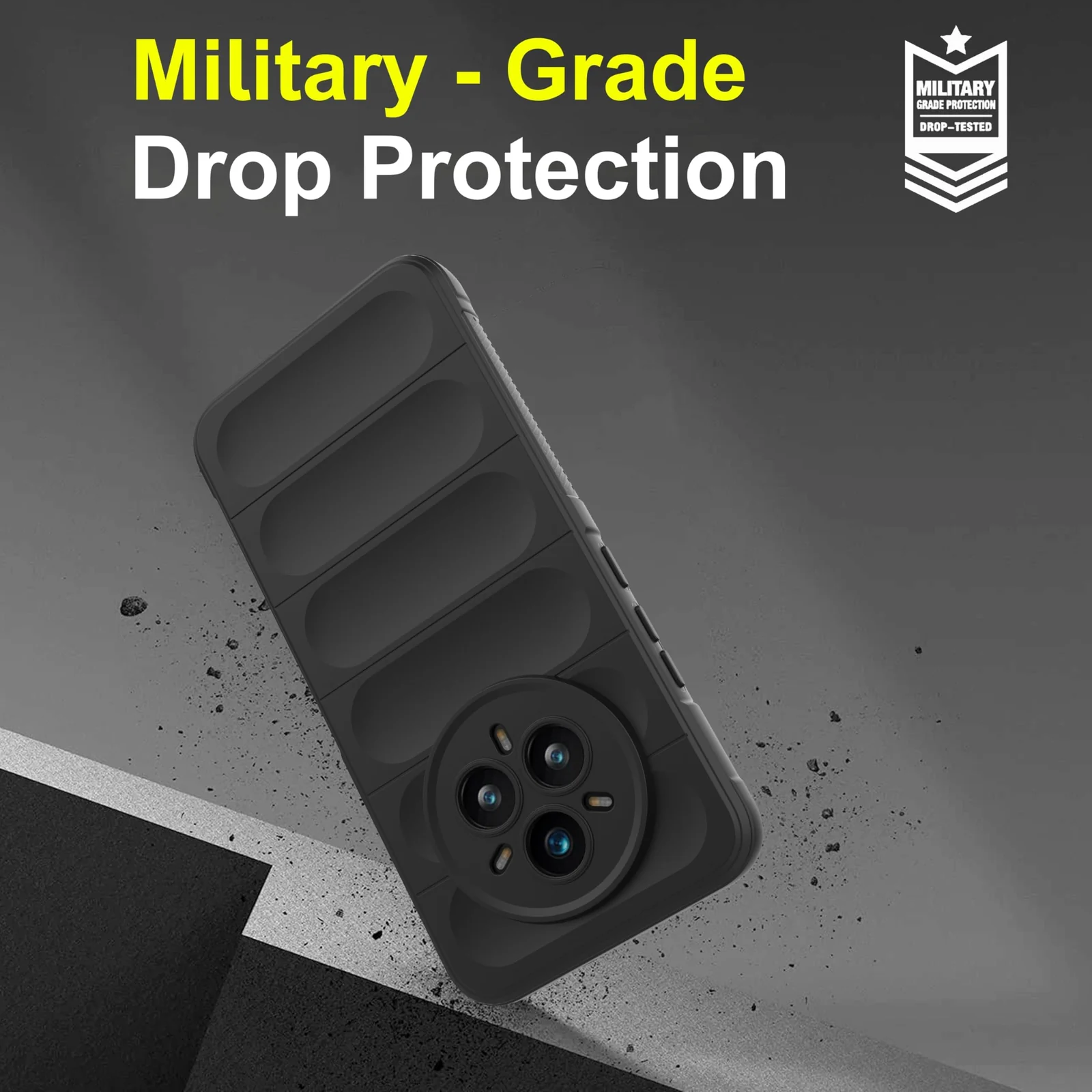 DL3 Mobilak Flexible Silicone and TPU Protective Case with Camera Protection for realme 14 Pro Plus 5G - Black