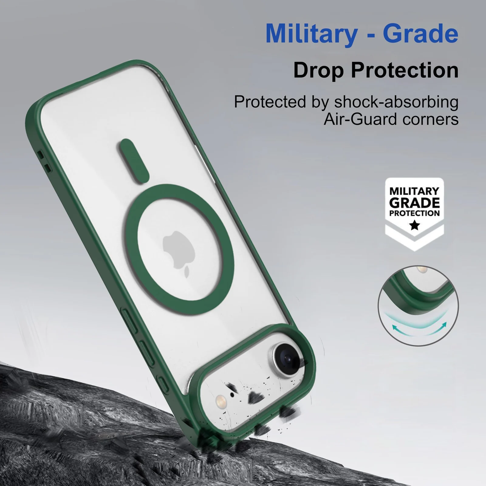 DL3 Mobilak Translucent Matte Case for iPhone 17 Pro Max 6.9-Inch Compatible with, Compatible with MagSafe accessories, Shock-absorbing protection, Scratch-resistant surface - Green
