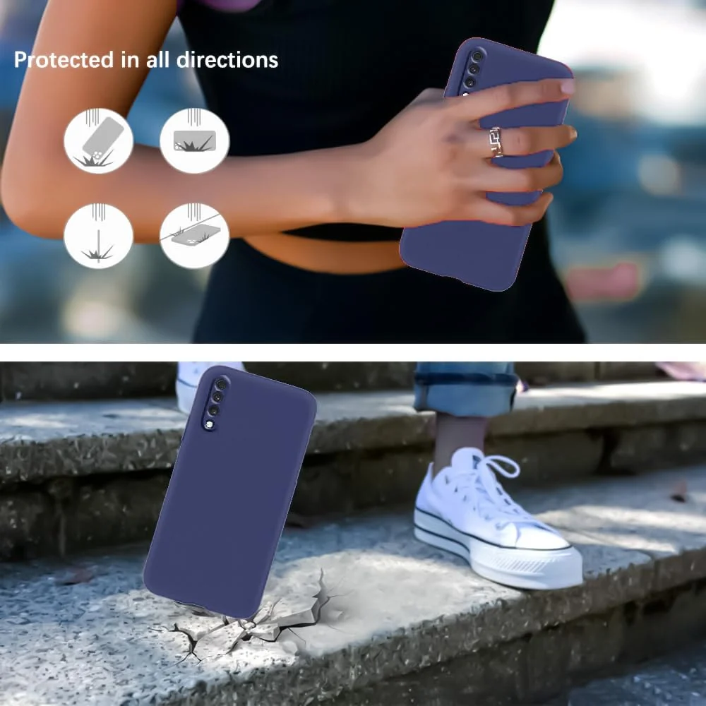 DL3 Mobilak Silicone Protective Case for Samsung Galaxy A70 / A70s, Shock-absorbing protection, Scratch-resistant surface, Soft microfiber lining - Blue 1