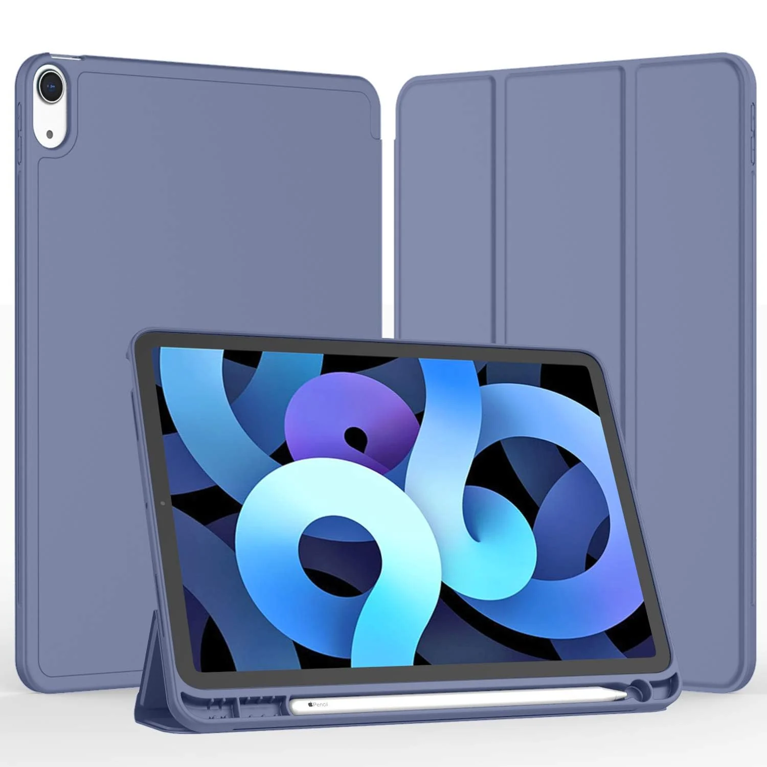 DL3 Mobilak iPad Air 11-Inch M2 (2024), iPad Air 5/4 (2022/2020 5th/4th 10.9-Inch) Case with Pencil Holder Full Body Protection + Charging Support Compatible with Apple Pencil (2nd - Lavender