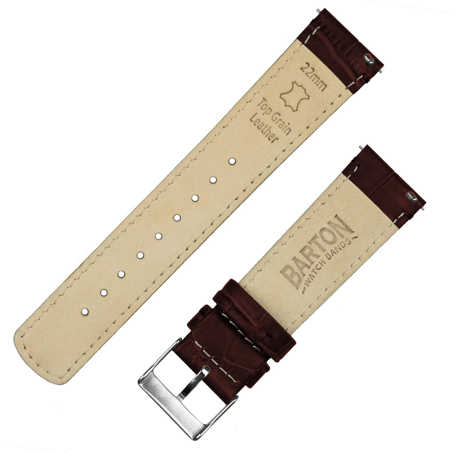 DL3 Mobilak Strap Leather 22MM Band For Samsung Galaxy Watch 3 45mm/Watch 46mm/Gear S3/Huawei watch GT5 GT4 GT3 46MM/Watch 4/3/GT2E/GT2 Pro/GT 3 Pro/GT5 Pro/GT GT2 46MM/Amazfit GTR 4/3/3 Pro/2/2e - Coffee Brown