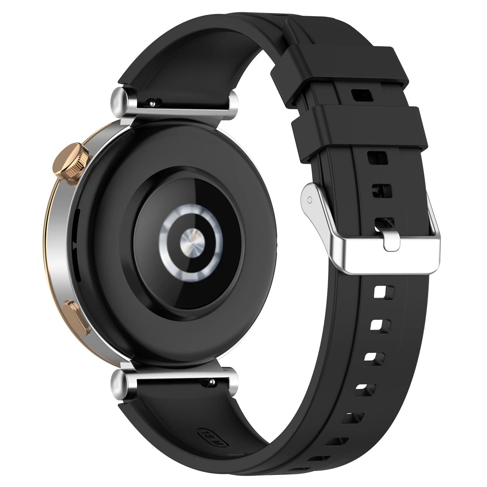 DL3 Mobilak Strap Compatible with Huawei Watch GT5 Pro 42mm / GT5 41mm / GT4 41mm / Garmin Venu 3S / Forerunner 265S / Fossil Women's Gen 6, 18mm Soft Silicone Replacement Bands - Black