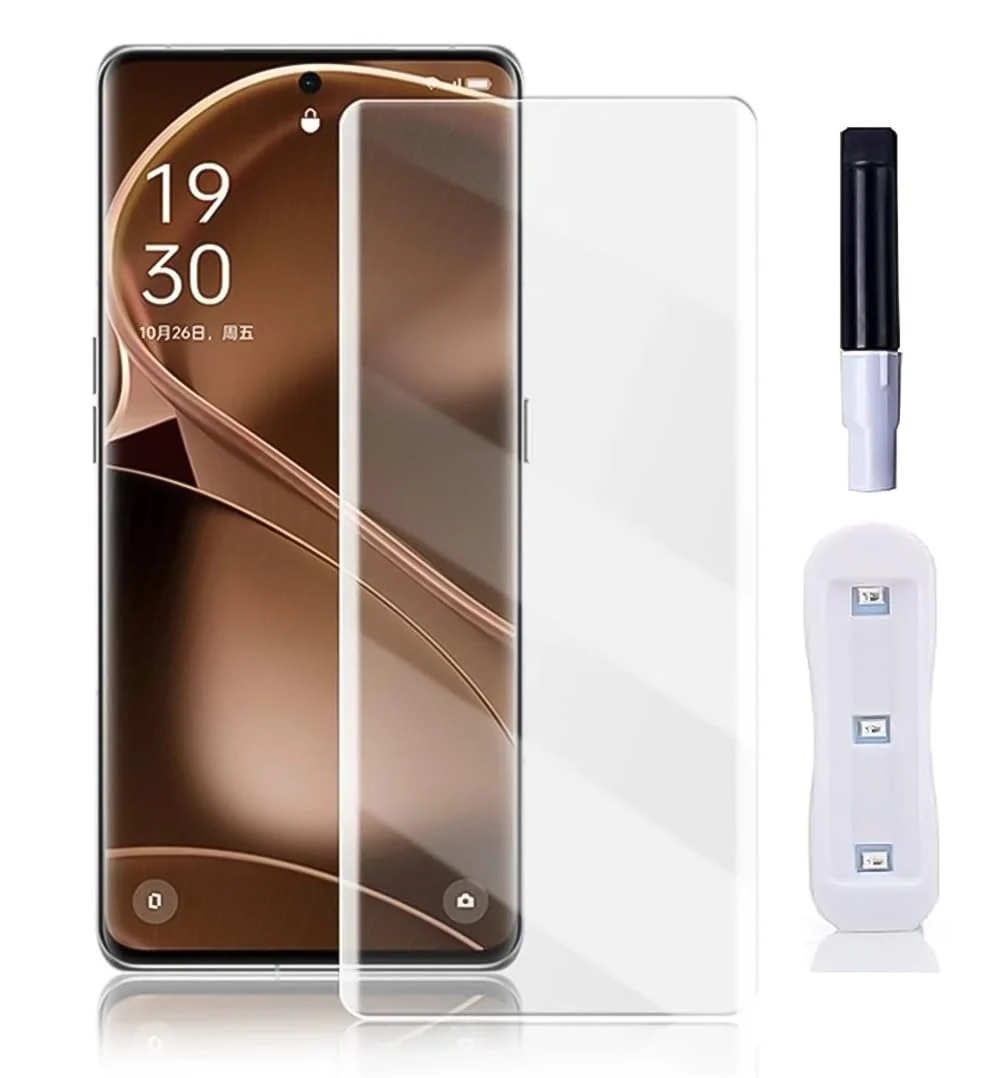 DL3 Mobilak OPPO Find X6 Pro Screen Protector [Liquid UV Tempered Glass] Full Screen adhesive [Sensitive Touch][Fingerprint Sensor Compatible] HD - Clear