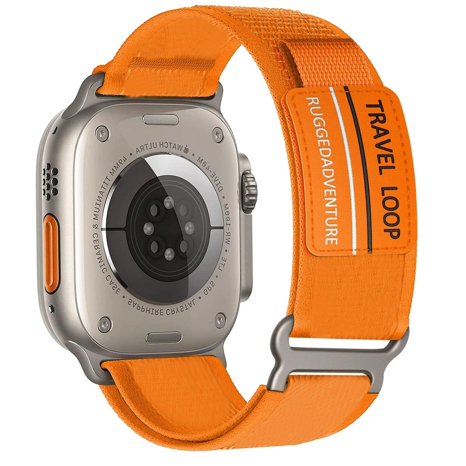 DL3 Mobilak Trail Loop Strap for Apple Watch Ultra Band 49mm 45mm 44mm 42mm iWatch Ultra Band Men Women, Rugged Sport Strap Soft Nylon Wristband for iWatch Ultra 2 Bands Series 9 8 7 6 5 4 3 2 1 SE - Orange