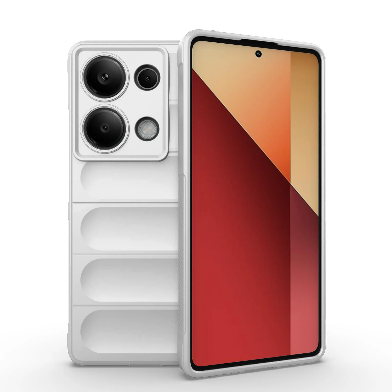 DL3 Mobilak Soft Silicone Protective Case for Xiaomi Redmi Note 13 Pro 4G / Poco M6 Pro 4G with Camera Protection and Shockproof Design - White