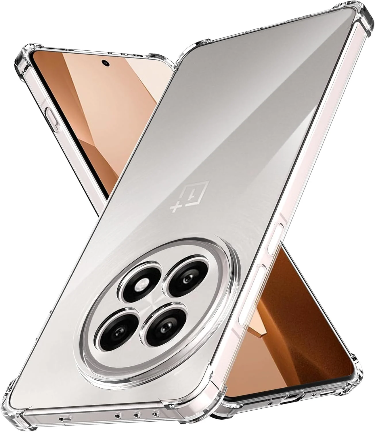 DL3 Mobilak Case Compatible with OnePlus 13R (Not for OnePlus 13), Cover Silicone TPU Gorilla Anti-shock Protector Camera Shockproof Corners - Clear