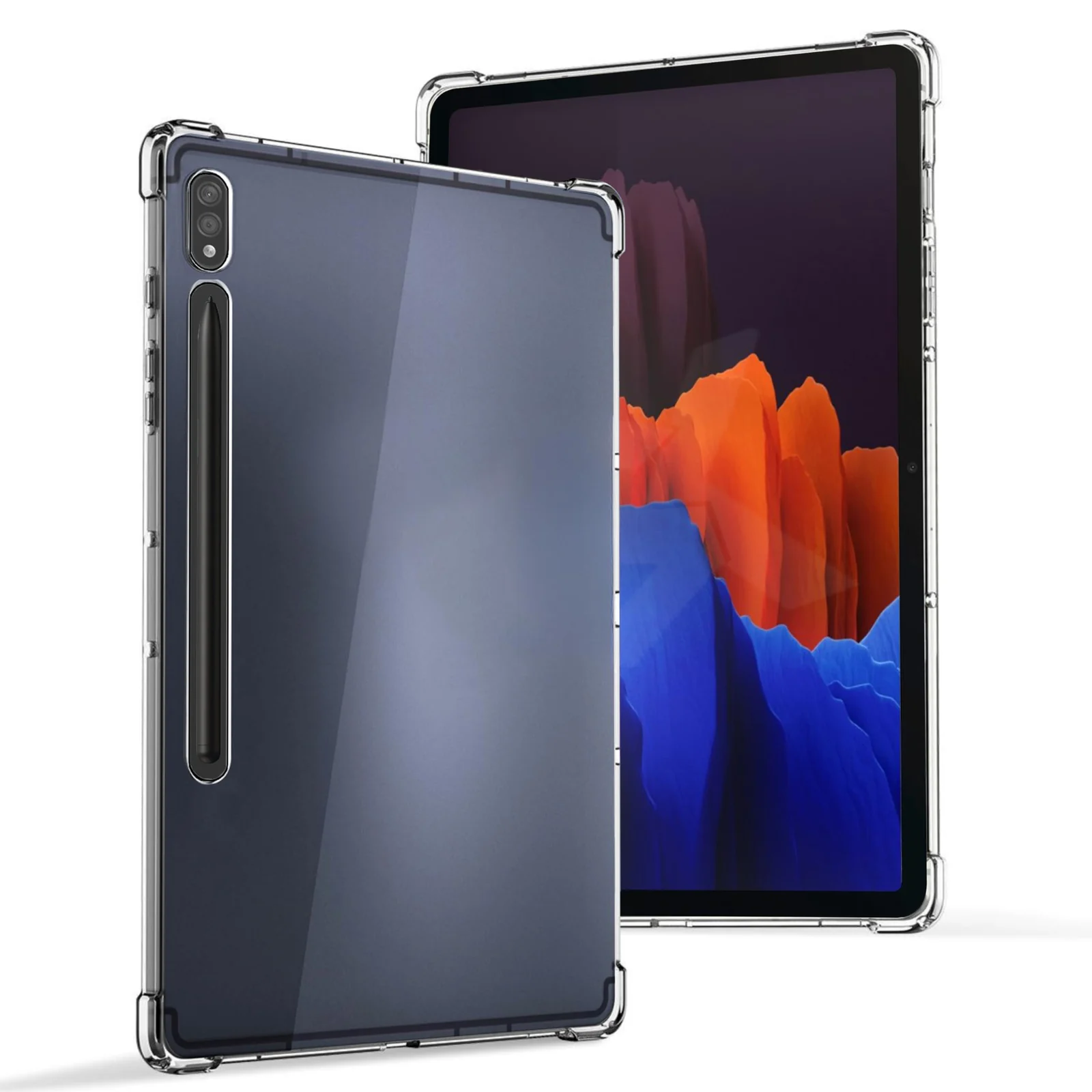 DL3 Mobilak Case Compatible with Samsung Galaxy Tab S8 2022/Samsung Galaxy Tab S7 2020 11 Inch, Ultra Thin Silicone Air-Corners Shockproof Back Shell HD TPU Protective Cover - Clear