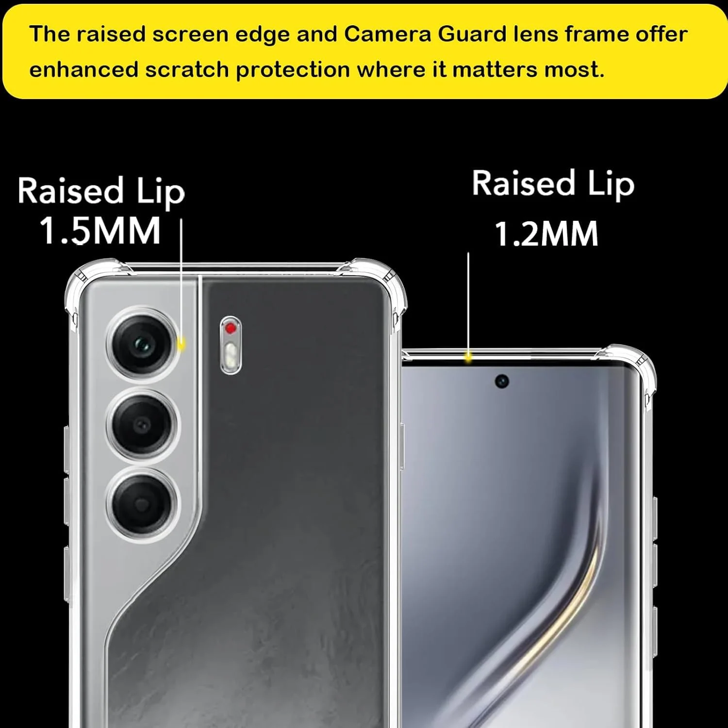 DL3 Mobilak Case Compatible with Tecno Camon 40 Pro 4G, Cover SiliconeTransparent TPU Gorilla Anti-shock Protector Camera Shockproof Corners - Clear