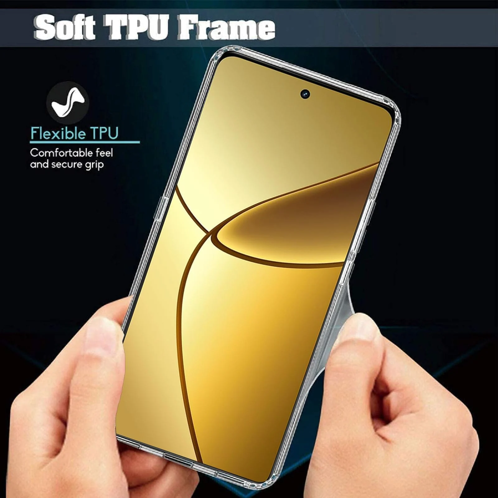 DL3 Mobilak Case Compatible with realme 13 4G/realme 12 4G/realme 12+ Plus 5G Case Crystal Soft TPU Gel Case Flexible Silicone Anti-Scratch Camera Protection TPU Cover - Clear